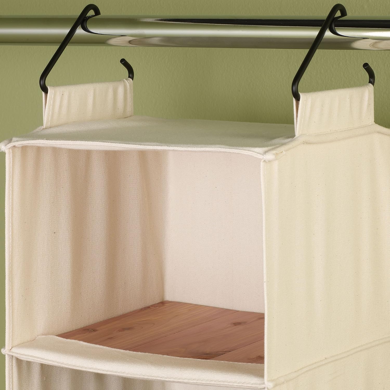 Household Essentials Canvas Sweater Storage Bags, 2-Pack, Breathable Cotton, Under-Bed Zippered Storage with Clear Top Window, Stackable, Cedar Insert Compatible (Not Included), Natural