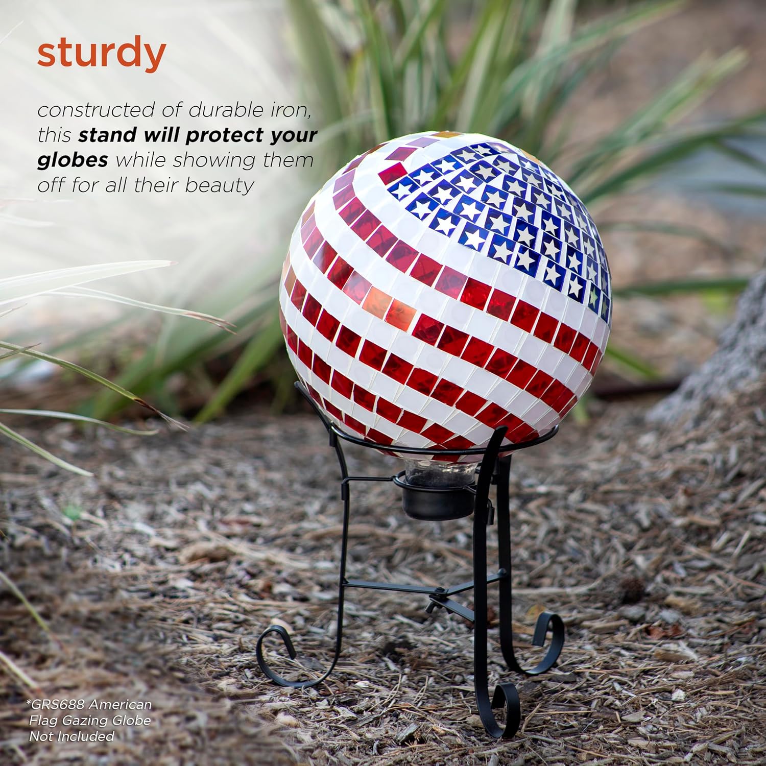 Alpine Corporation 12" Tall Indoor/Outdoor Roman Column Gazing Globe Display Stand