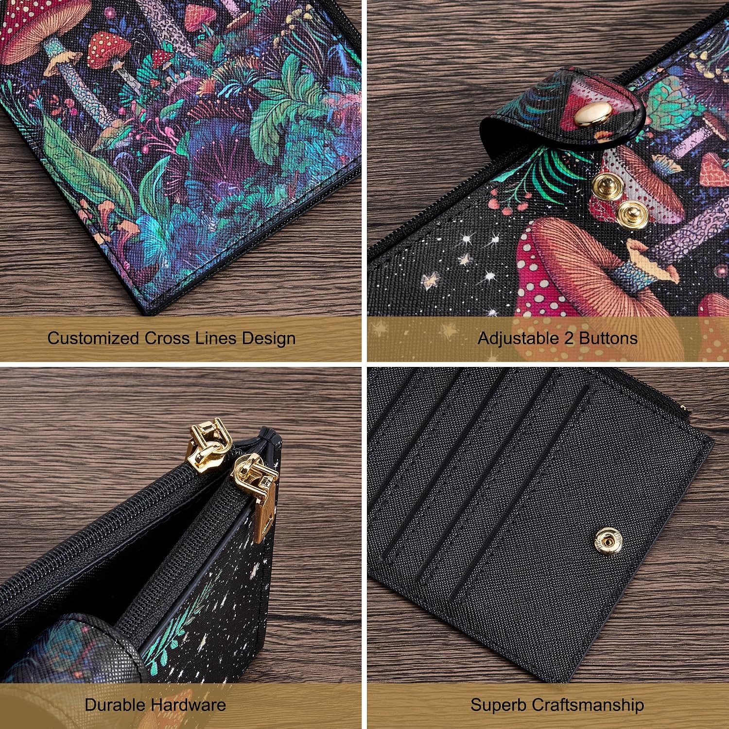 Travelambo RFID Wallet Women Large Size Bifold Multi Card Wallet Case with Zipper Pocke Credit Card Holder for Women