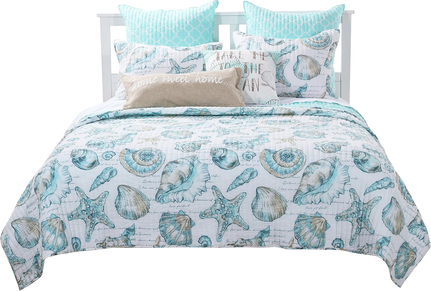 Greenland Home Fashions Ultra-Soft, Reversible, Brushed Microfiber Quilt Set, 3-Piece Full/Queen, Misty Bloom