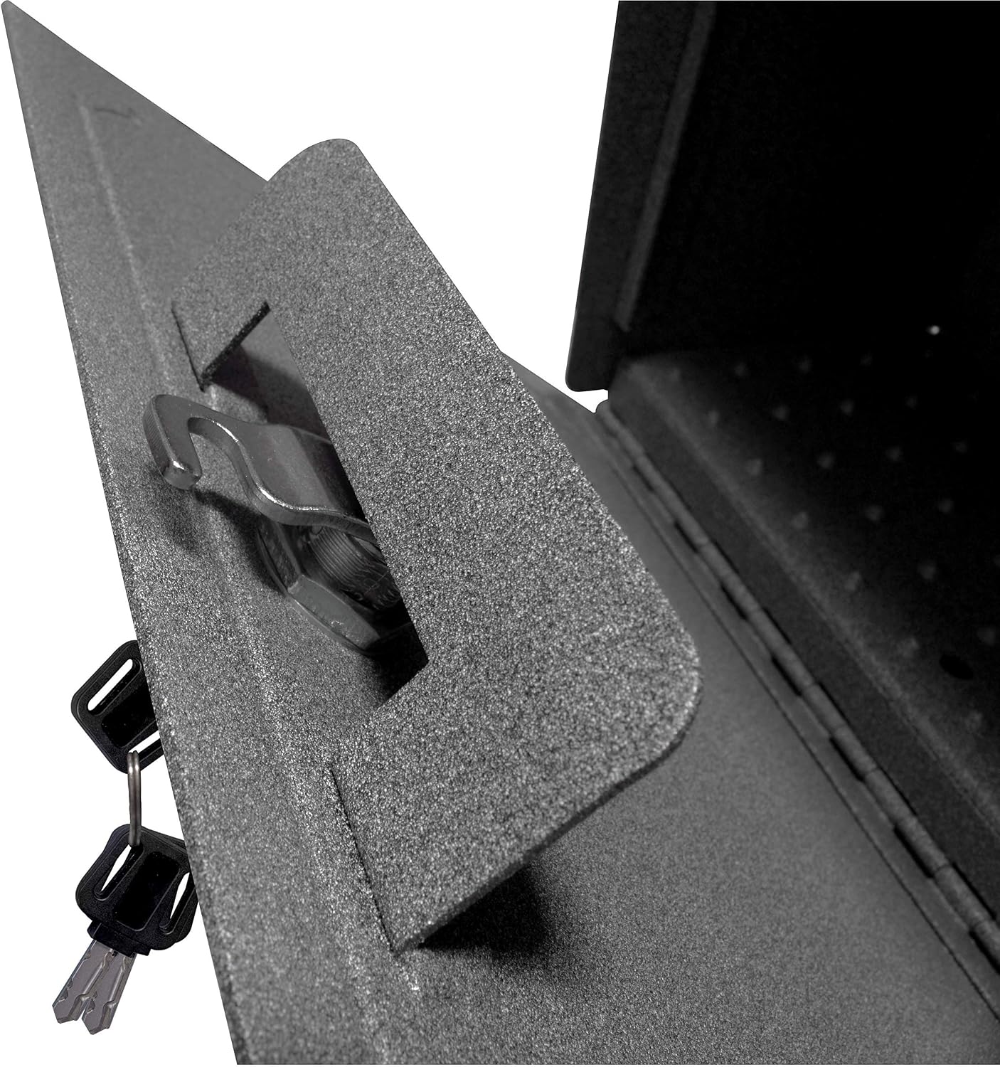 Mail Boss 7172 Townhouse Locking Security Wall Mount Mailbox, Black, Pack of 1 | Anti-pry locking door, classic stamped-panel design with decorative top cap, fixed slot fits envelopes and magazines.