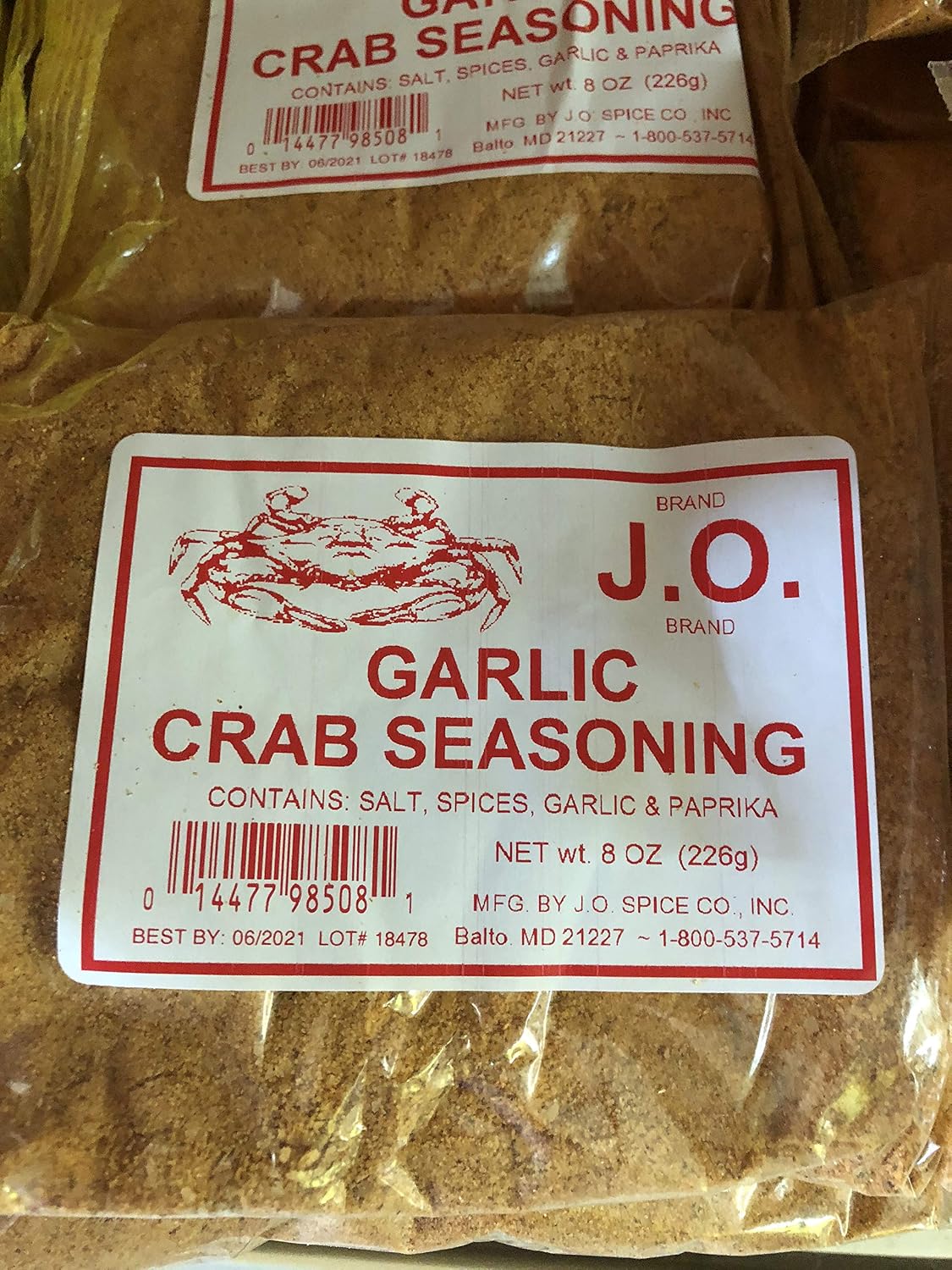 J.O. Garlic Crab Seasoning J O Maryland 8oz USA