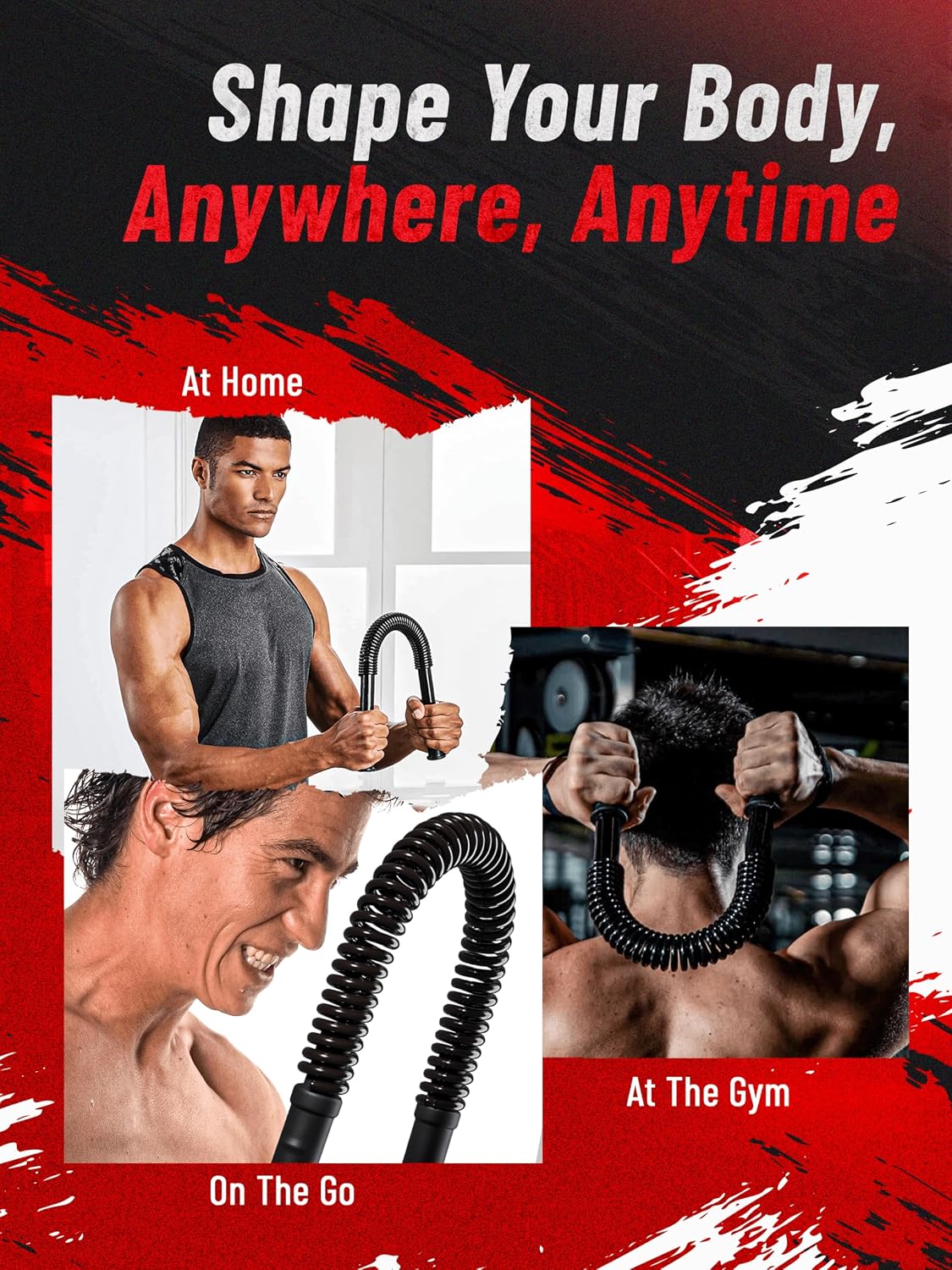 Zenooze's Power Twister Flex Bar, The Ultimate Upper Body Exercise Equipment for Strengthening Your Chest Workout, Shoulders, Biceps, Arms