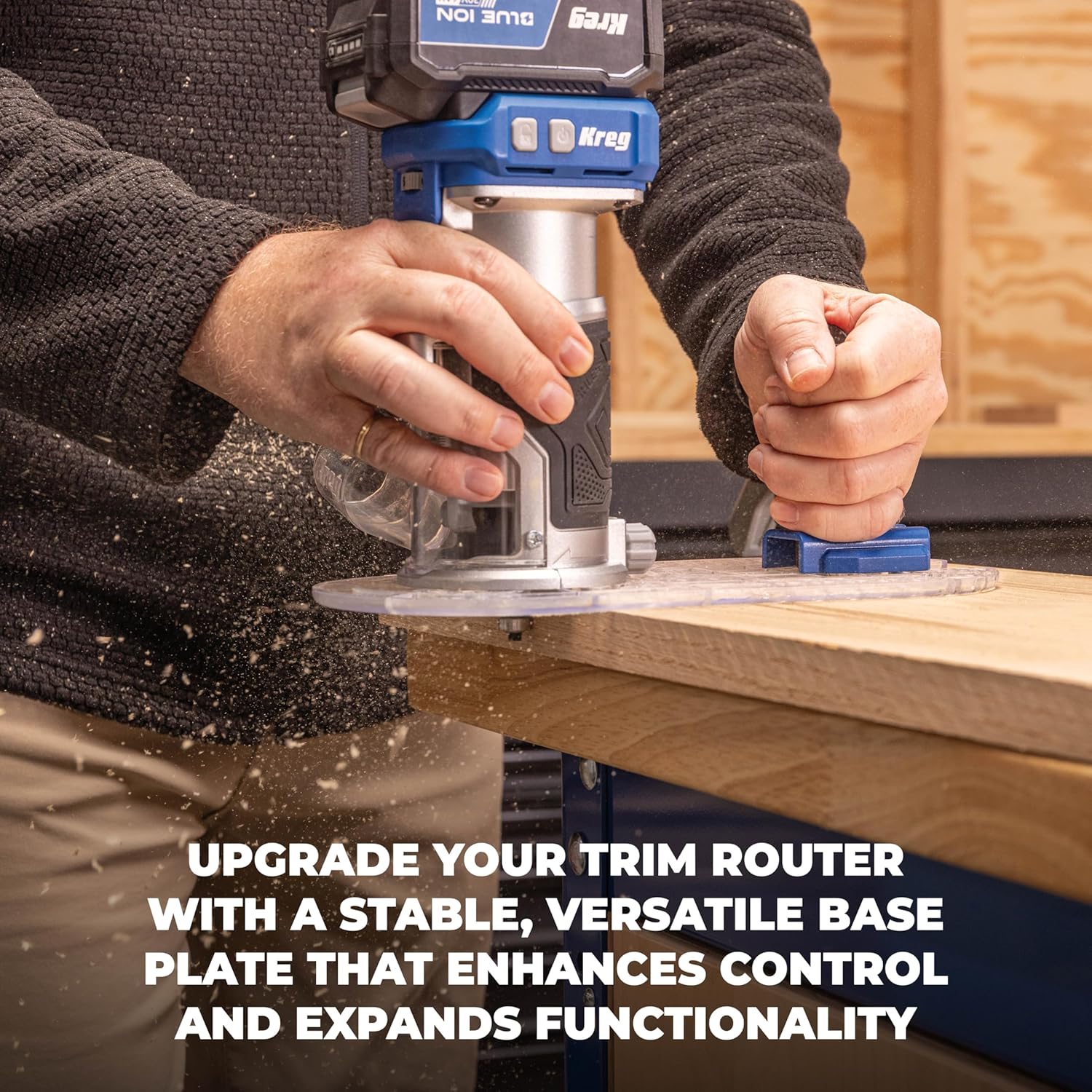 Kreg Trim Router Base Plate - Single Grip Handle for Accurate Routing