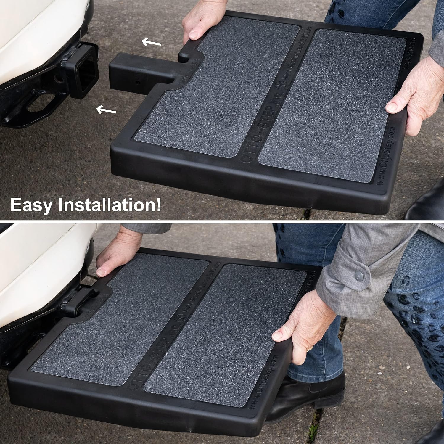 USA Made Otto Step Pet Ramp Step Helps Dogs Get in & Out of Car Van SUV | Portable Lightweight Dog Ramp | Simply Slide into 2 inch Trailer Hitch