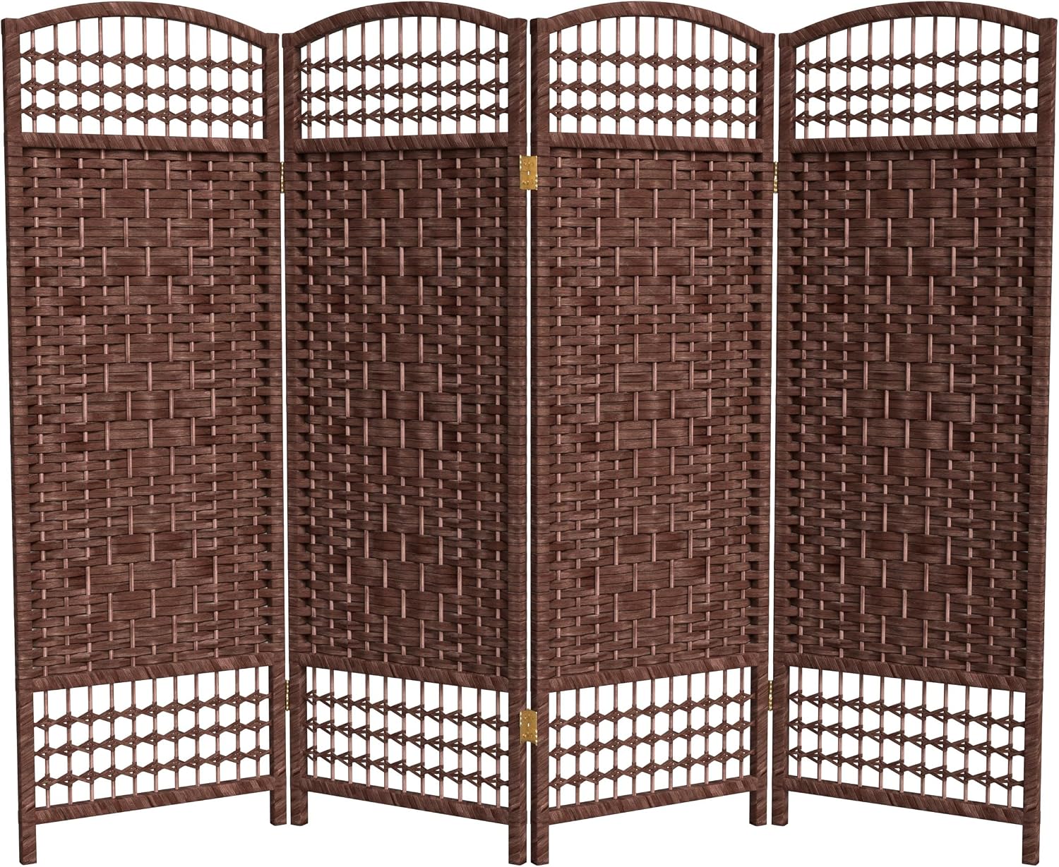 4 ft. Short Fiber Weave Folding Screen - Natural - 4 Panels