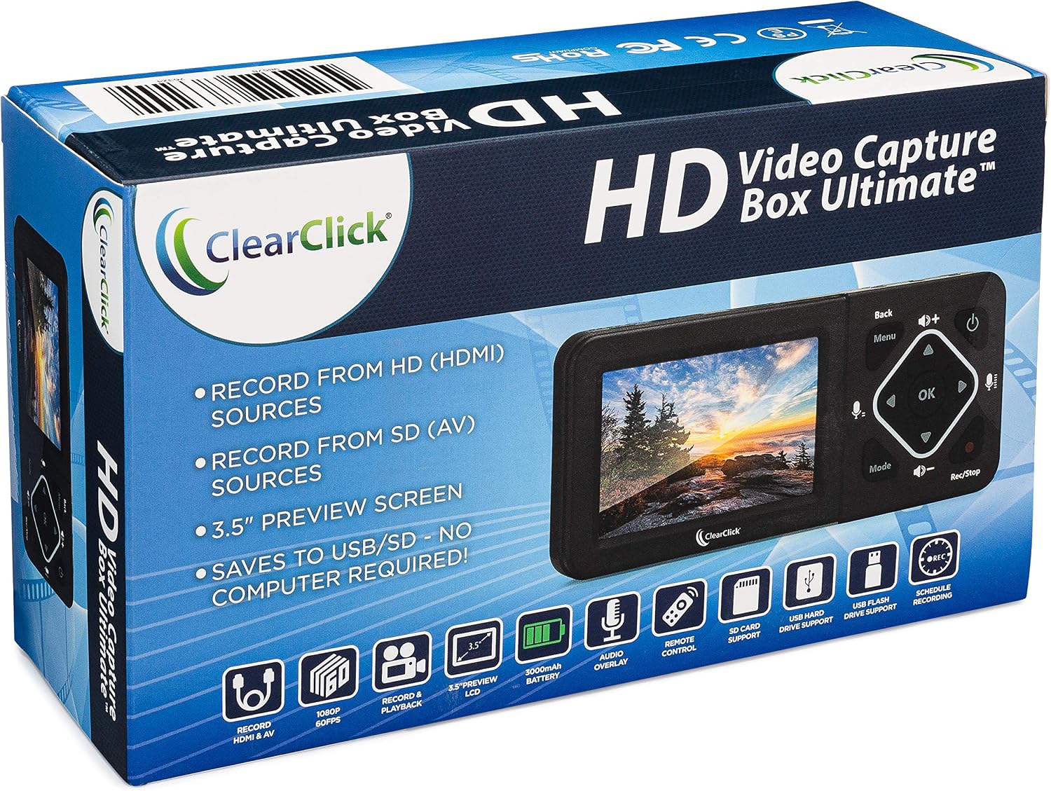 ClearClick HD Video Capture Box Ultimate - Capture and Stream Video from HDMI, RCA, VHS, VCR, DVD, Camcorders, Hi8
