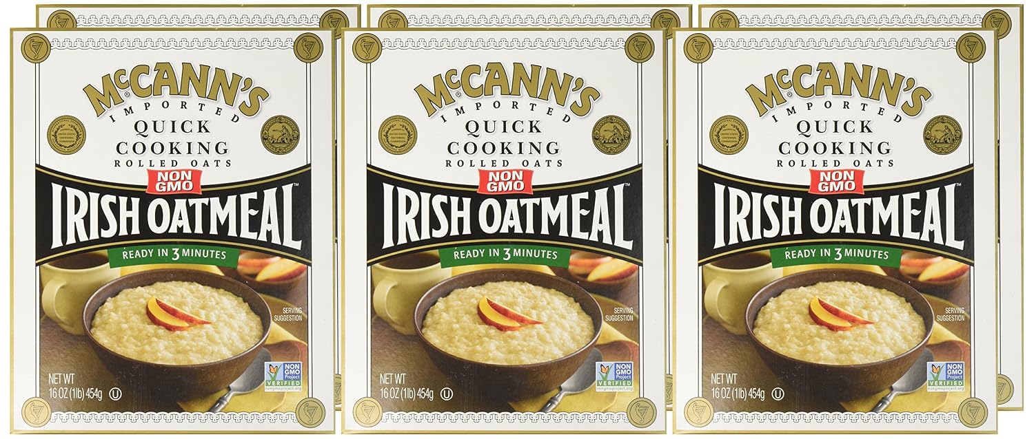 McCANN'S Irish Oatmeal, Quick Cooking Rolled Oats, 16-Ounce Boxes (Pack of 6)