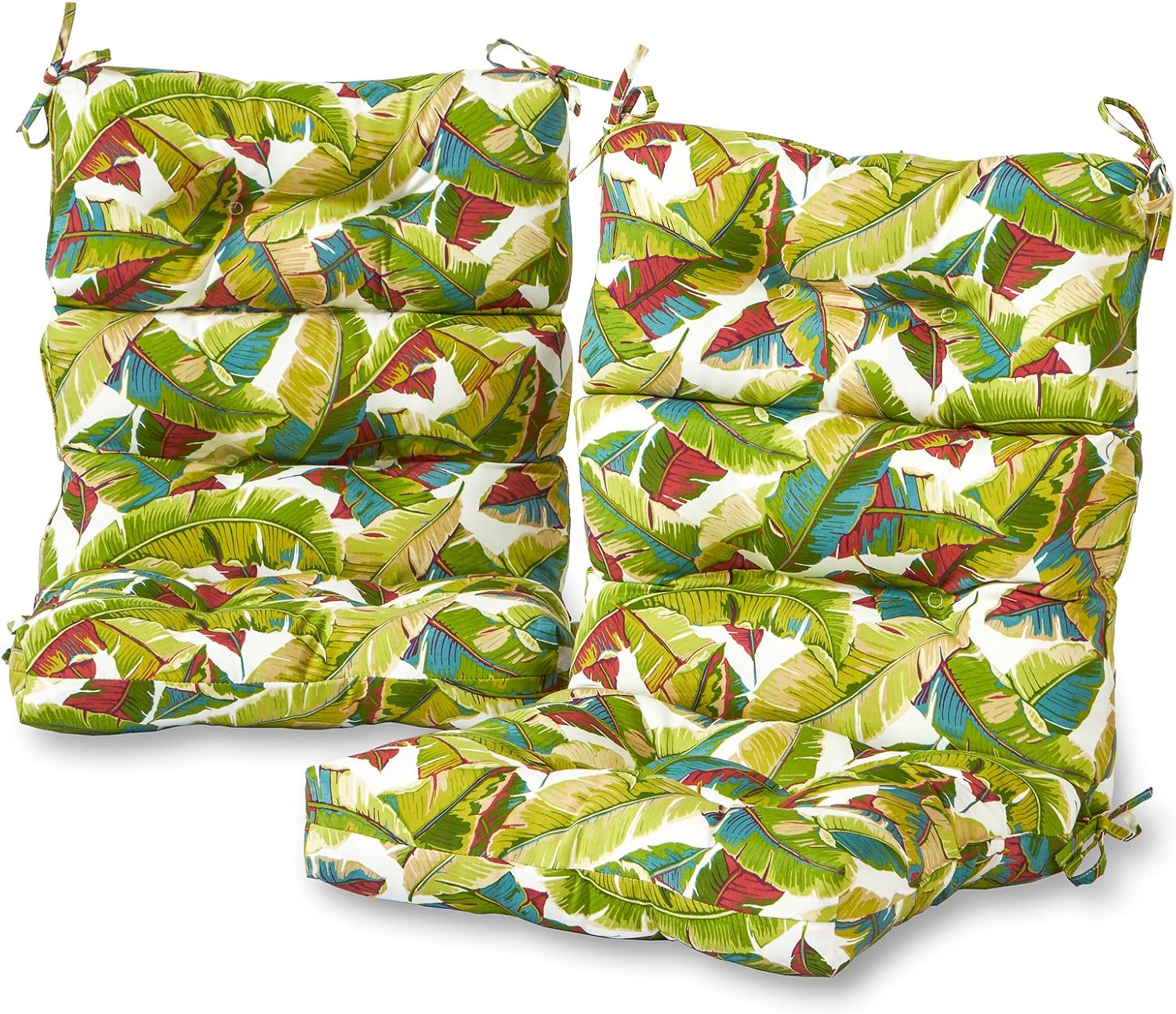 Greendale Home Fashions Outdoor 44x22-inch High Back Chair Cushions (Set of 2), Cement