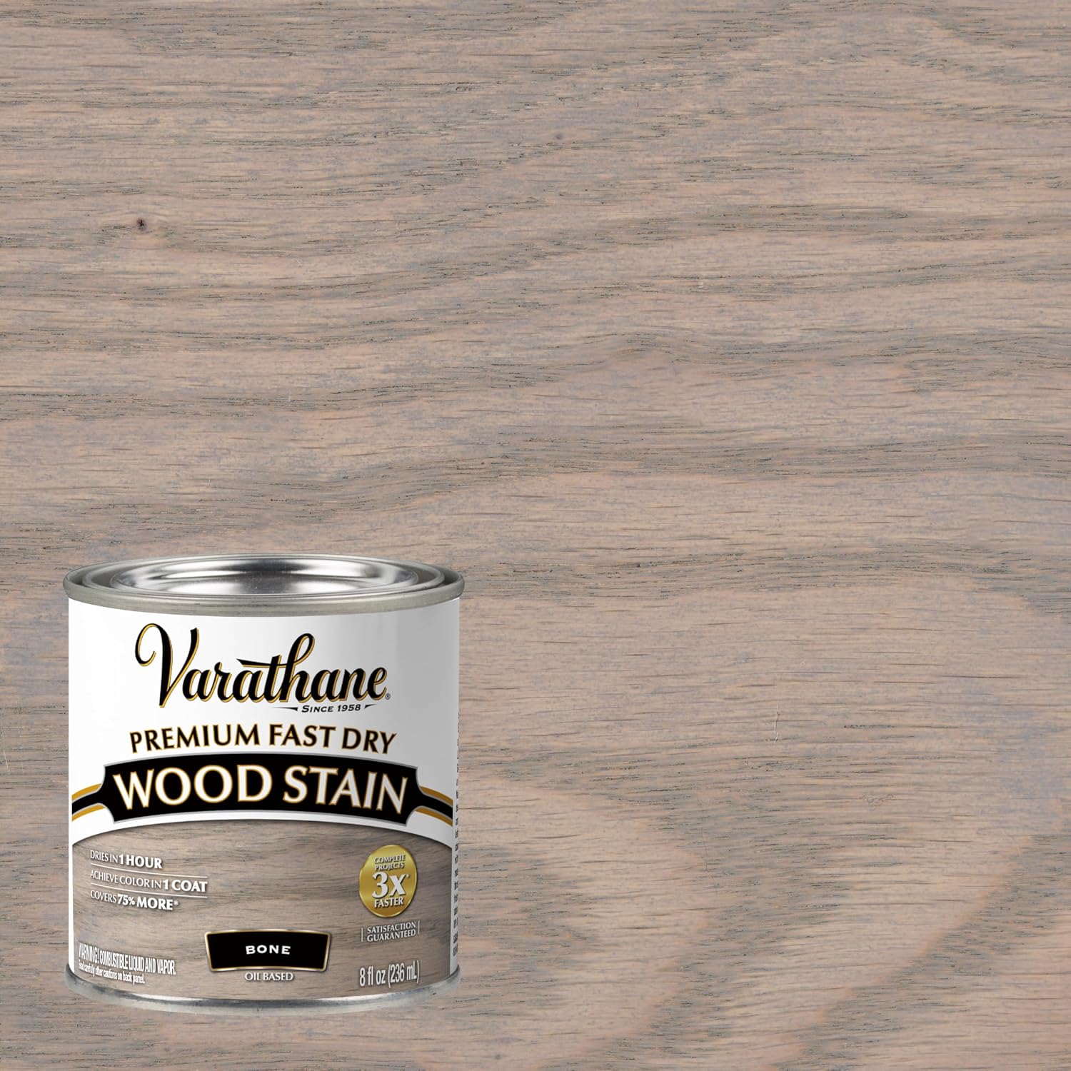 Varathane Premium Fast Dry Weathered Gray Wood Stain | Oil-Based, 1 Coat Color, 1 Hour Dry Time, Interior Wood Stain, Furniture, Cabinets, Doors, Covers Up to 275 Sq Ft, Quart