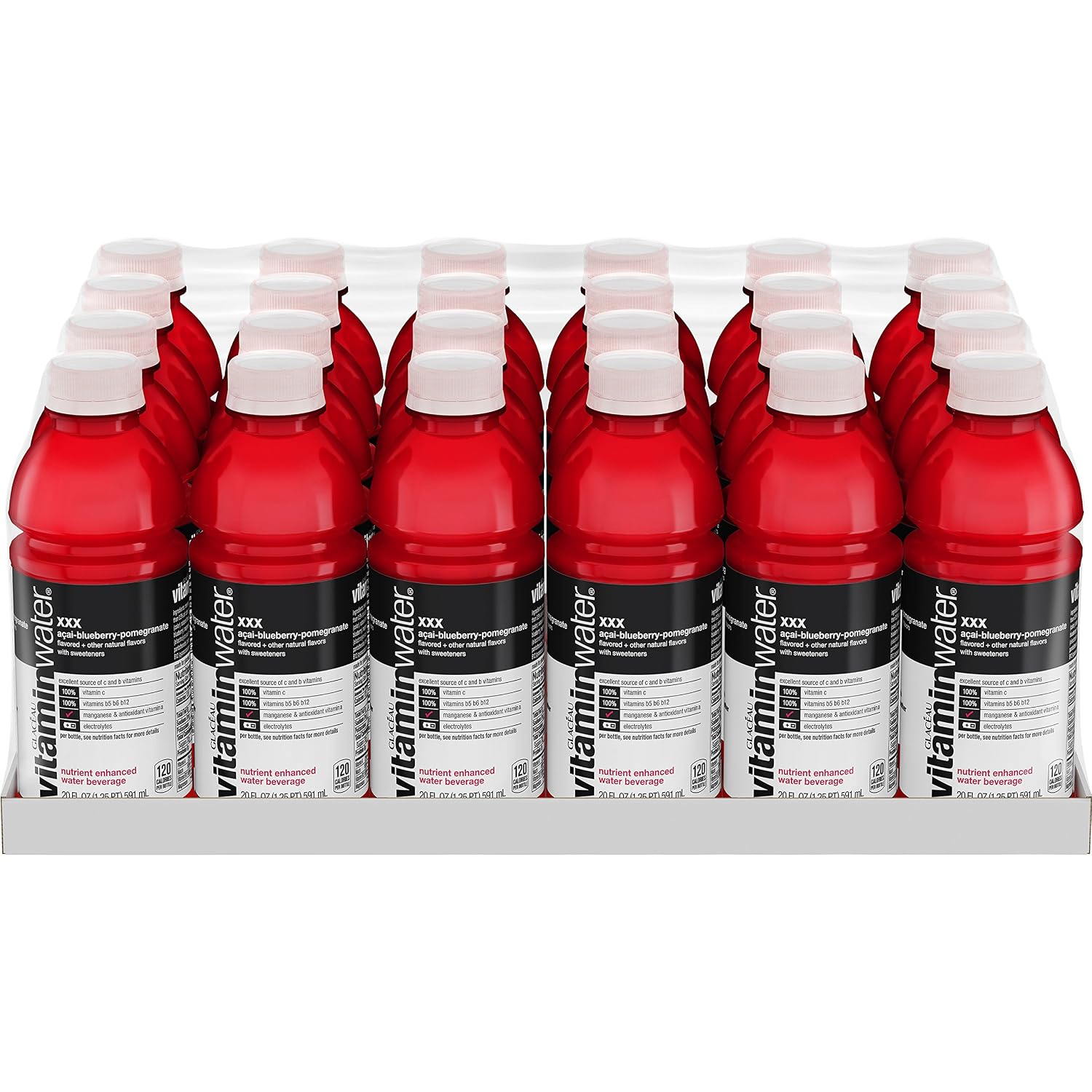 vitaminwater Power-C Dragonfruit Water Beverage, 16.9 fl oz, 6 pack | Bottled, nutrient-enhanced flavored water drink with 90 calories per bottle, antioxidants, and vitamins