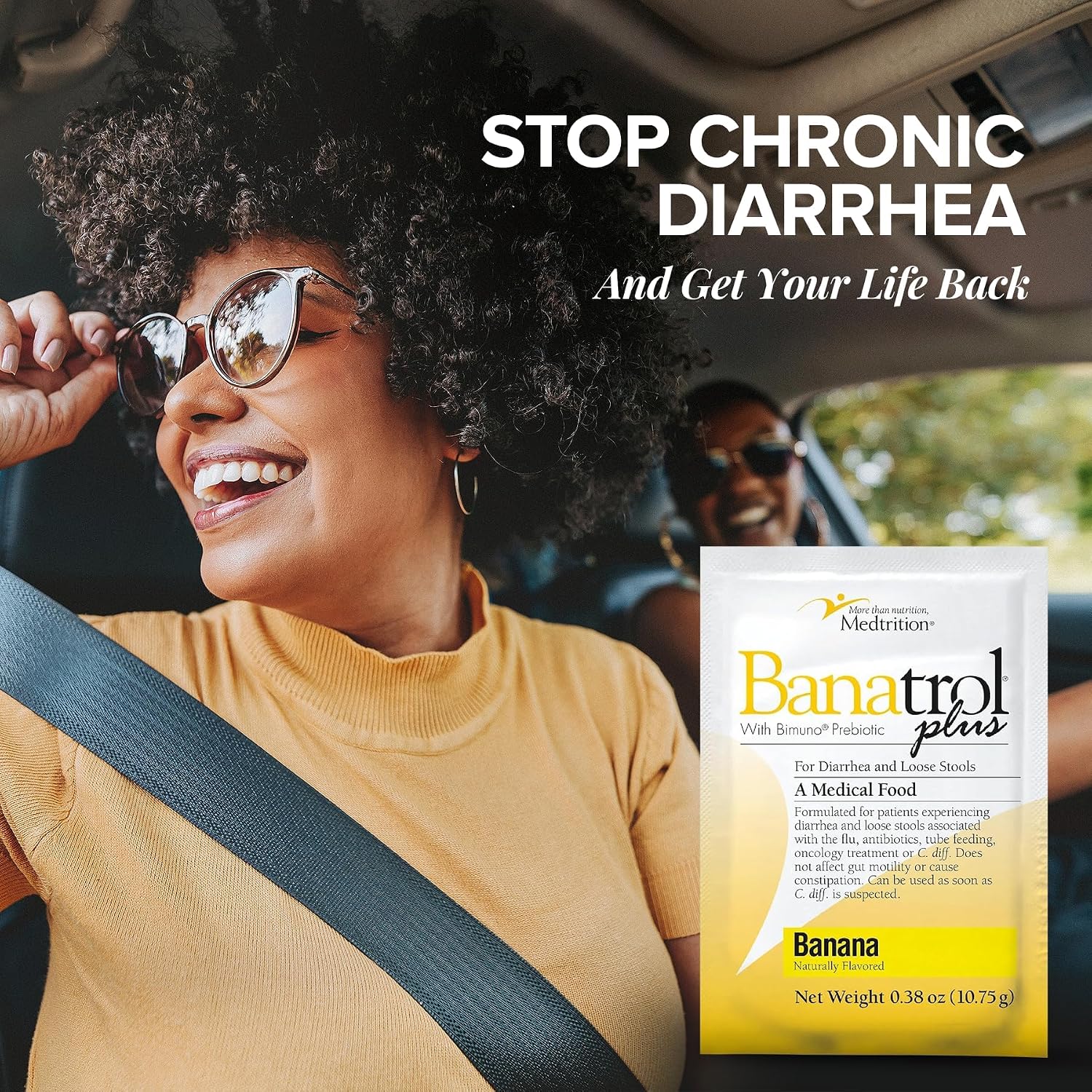 Medtrition Banatrol® Natural Anti-Diarrheal with Prebiotics, Relief from Chronic Diarrhea, IBS, Recurring Diarrhea, Clinically Supported Medical Food, Non-Constipating, 75 Servings (Pineapple)