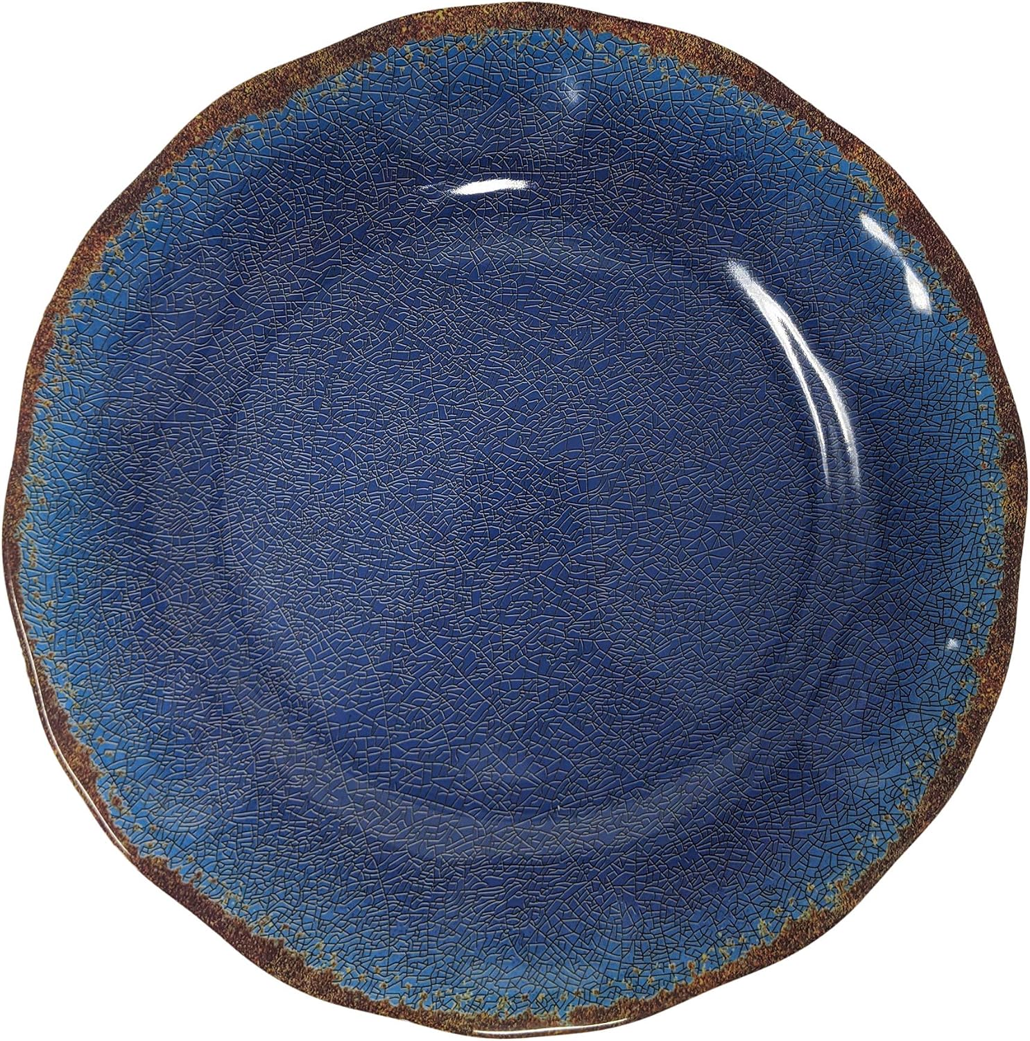 Gianna's Home 12 Piece Rustic Farmhouse Melamine Dinnerware Set (Blue)