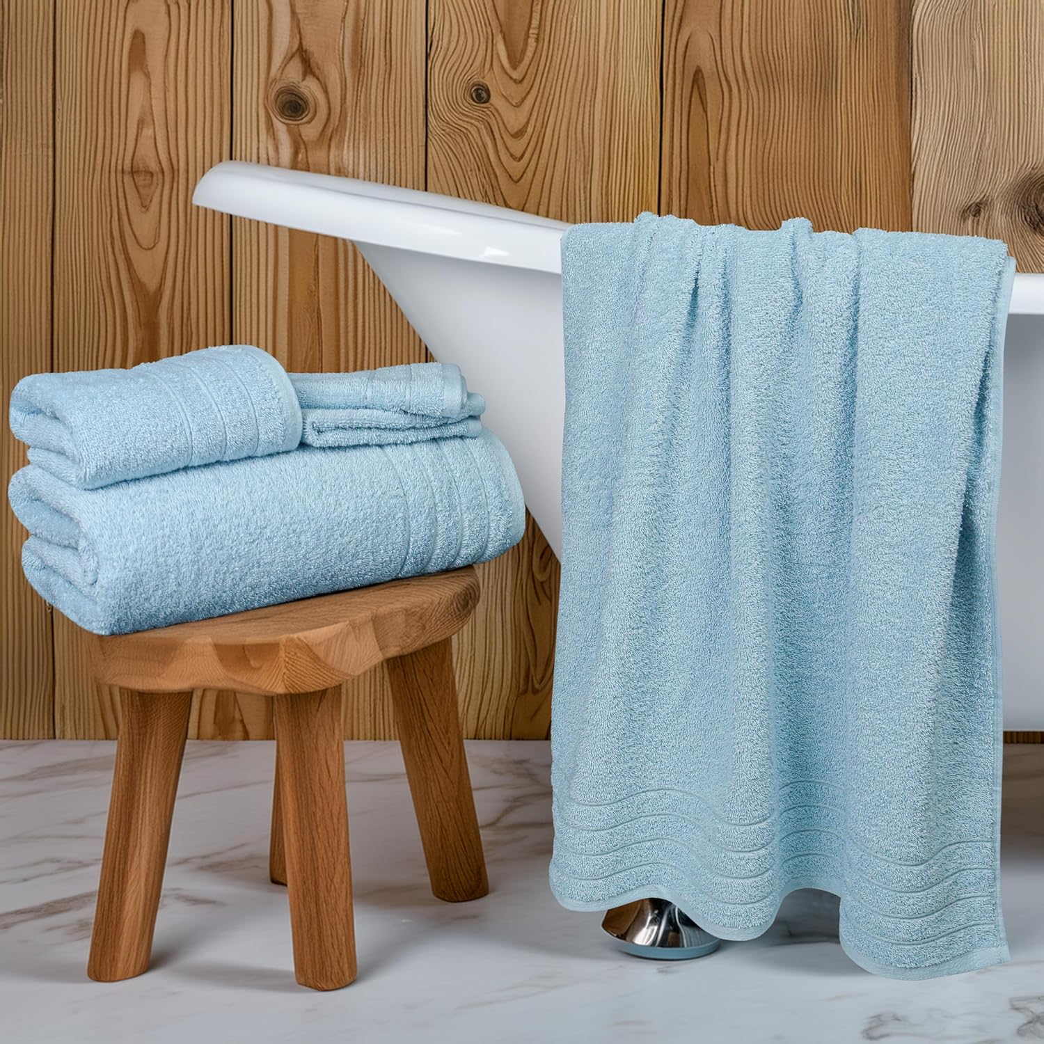 Tens Towels 8 Piece Towel Set, 2 XL Bath, 2 Hand, 4 Washcloth, Dark Grey