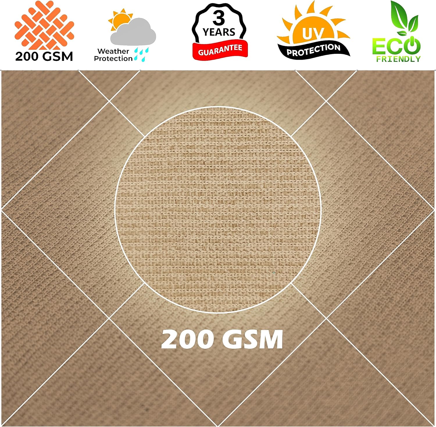 Royal Shade 20' x 22' Sand Beige Rectangle Square Sun Shade Sail Order to Make RTAPR1013 Canopy, UPF50+ 95% UV Blockage