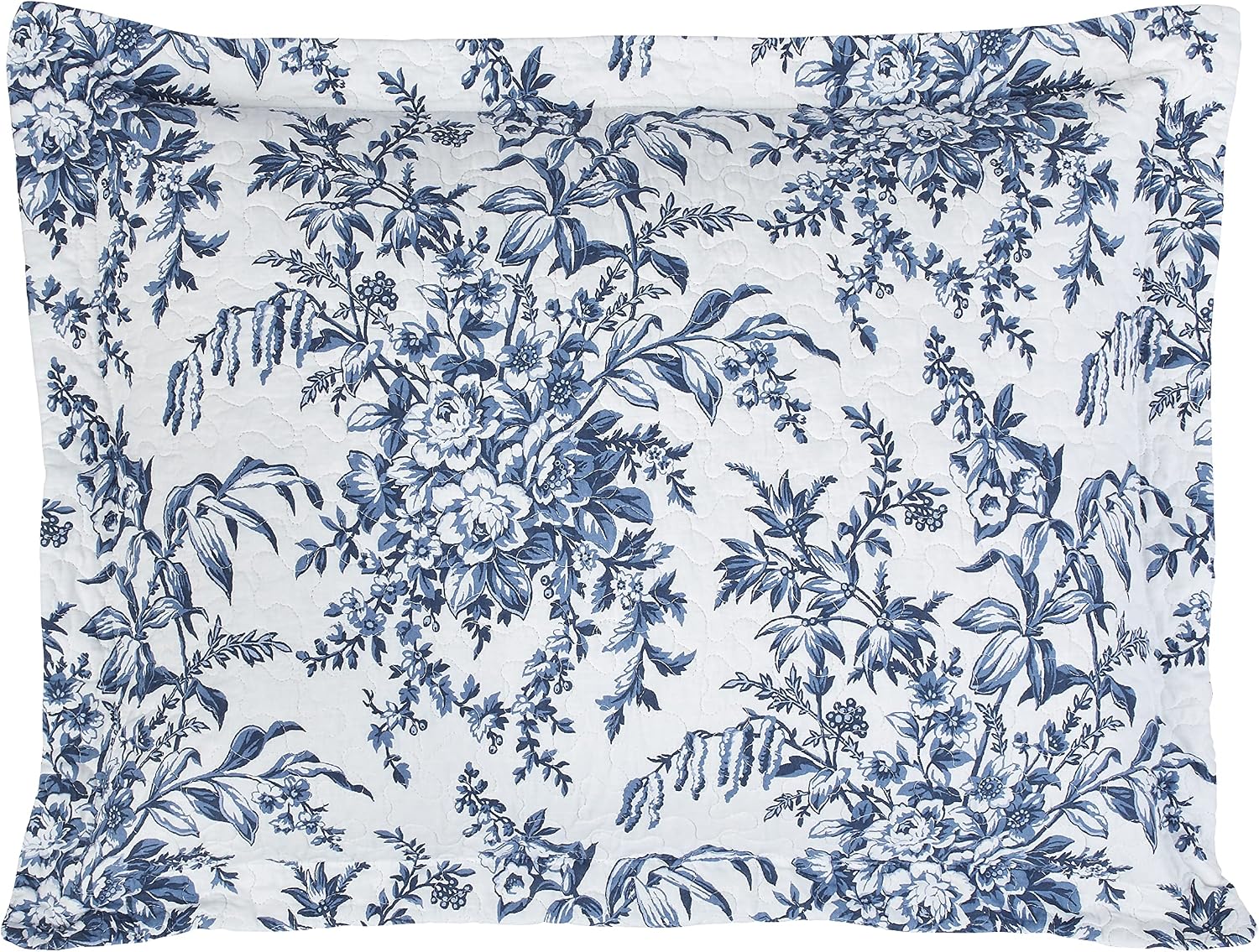 Laura Ashley – Queen Quilt Set, Soft & Lightweight Bedding with Matching Shams, Reversible Floral Room Decor, College Dorm Room Essentials (Bedford Blue)
