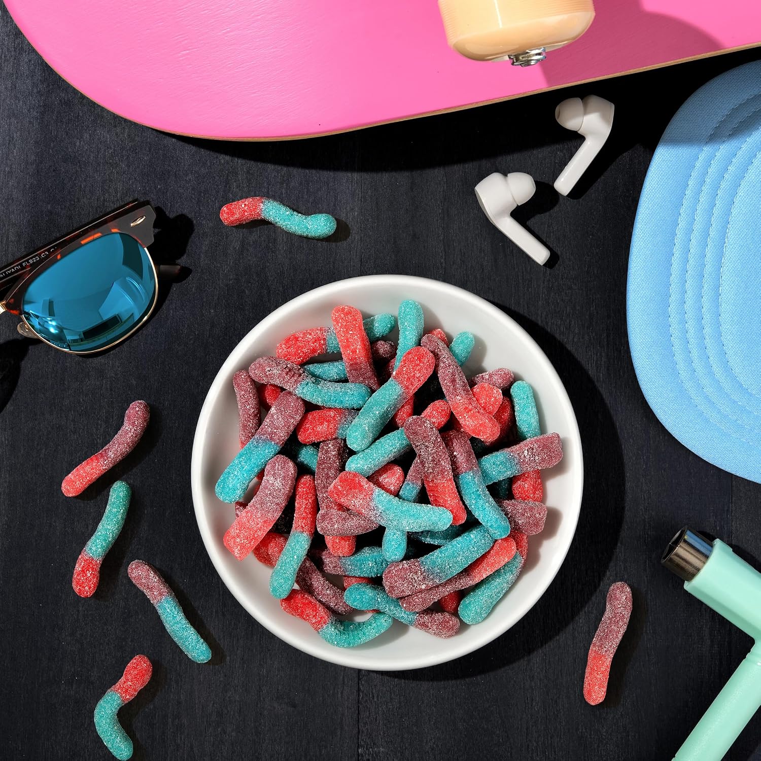 Trolli Sour Brite Crawlers Candy, Very Berry, Sweet and Sour, Gummy Worms, 7.2 oz