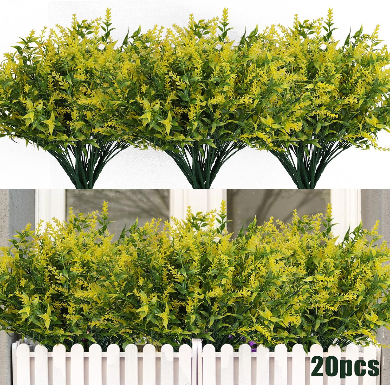 RECUTMS Artificial Greenery Lavender Fake Shrubs Flowers 8 Pcs UV Resistant