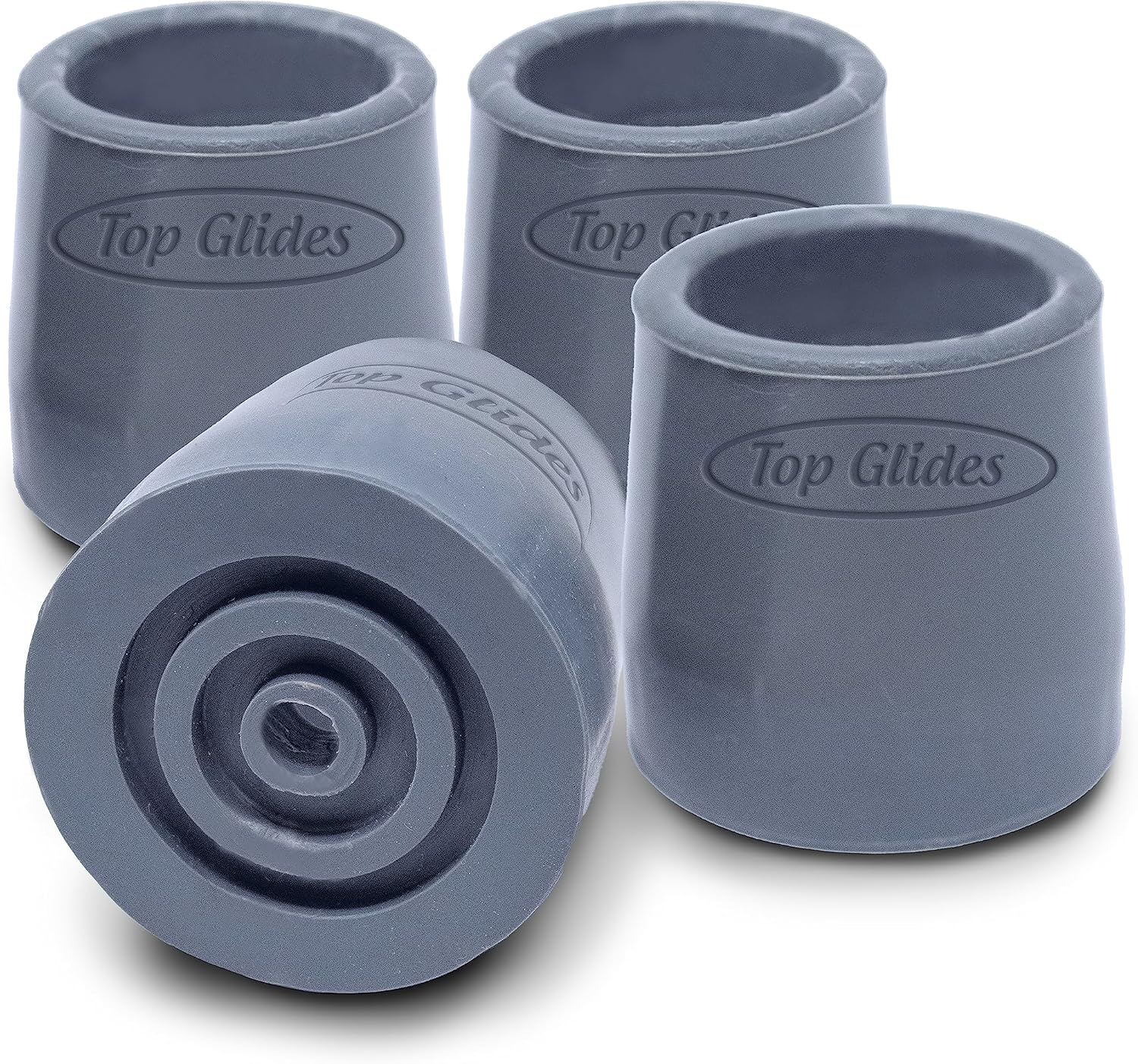 Steel-Reinforced Walker Glide Tips (Gray, 1 1/8")