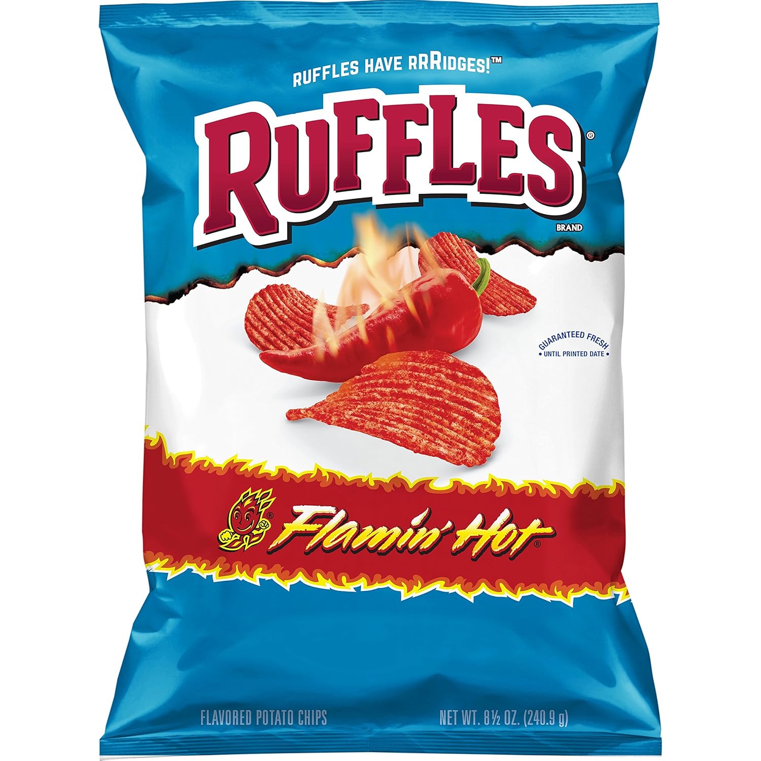 Ruffles Potato Chips, Queso, Cheddar Cheese, 8 Ounce