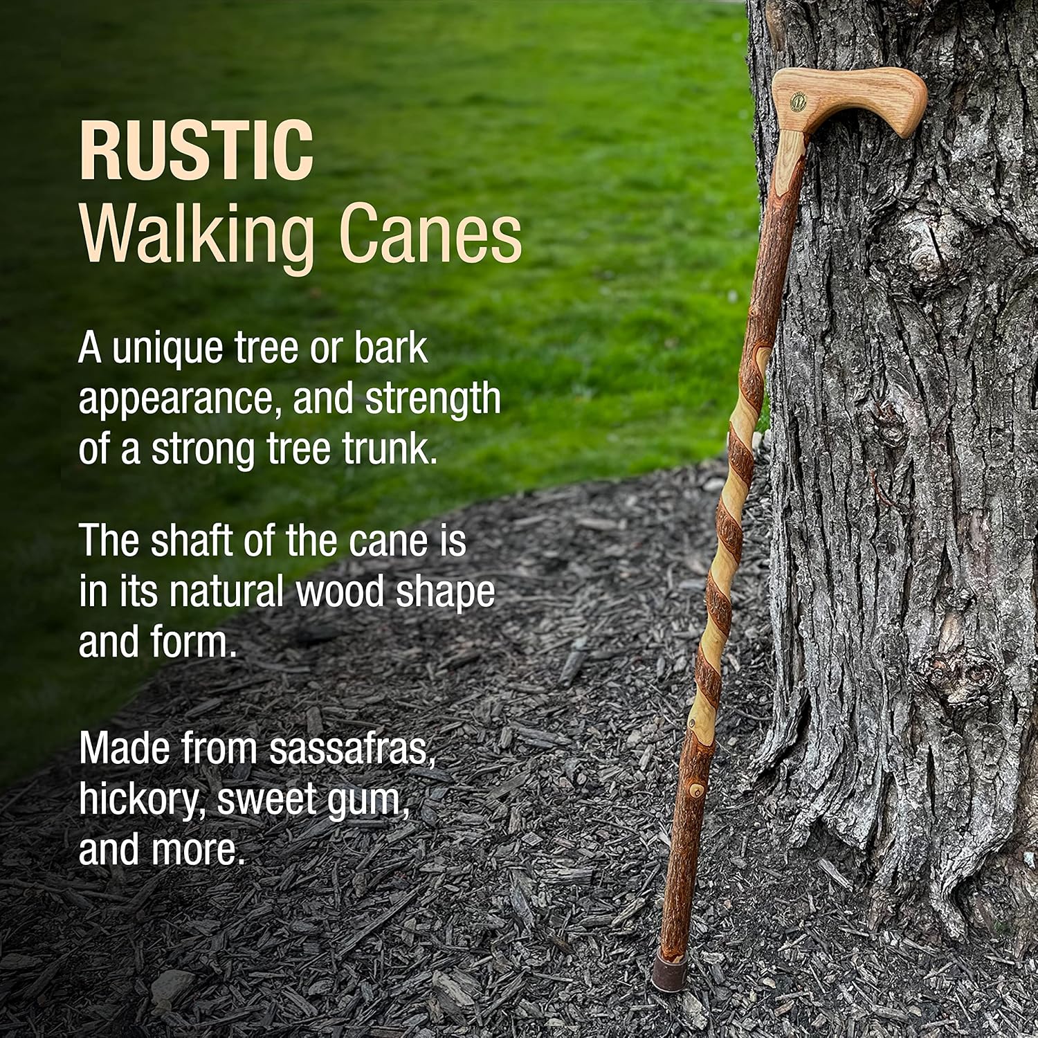 Brazos Wooden Walking Canes for Men and Women, Stable Walking Sticks for Seniors, Made in The USA