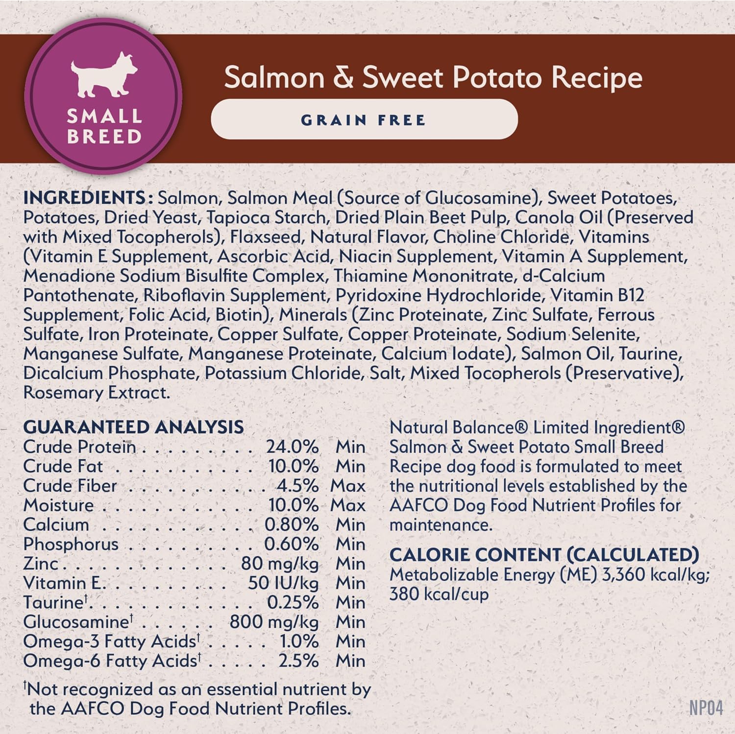 Natural Balance Limited Ingredient, Salmon & Sweet Potato, 4 lb