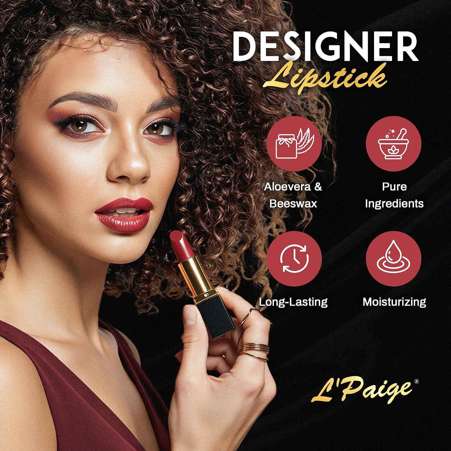 L’Paige Rosy Pearl Lipstick | Sheer Neutral Rose Lip Color | Aloe Vera Moisturizing Formula | Long-Lasting Hydrating Finish | Soft Silvery Pink Shade L56