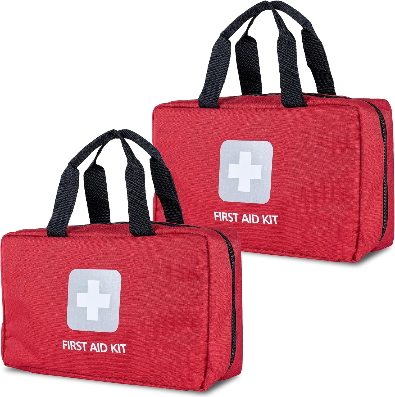 Thrive Mini First Aid Kit - Compact Travel Essentials Pack - Waterproof Camping Essentials Set - Portable Car First Aid Kit & Hiking Supplies Pouch - 66-Piece Set, Red Shell Case