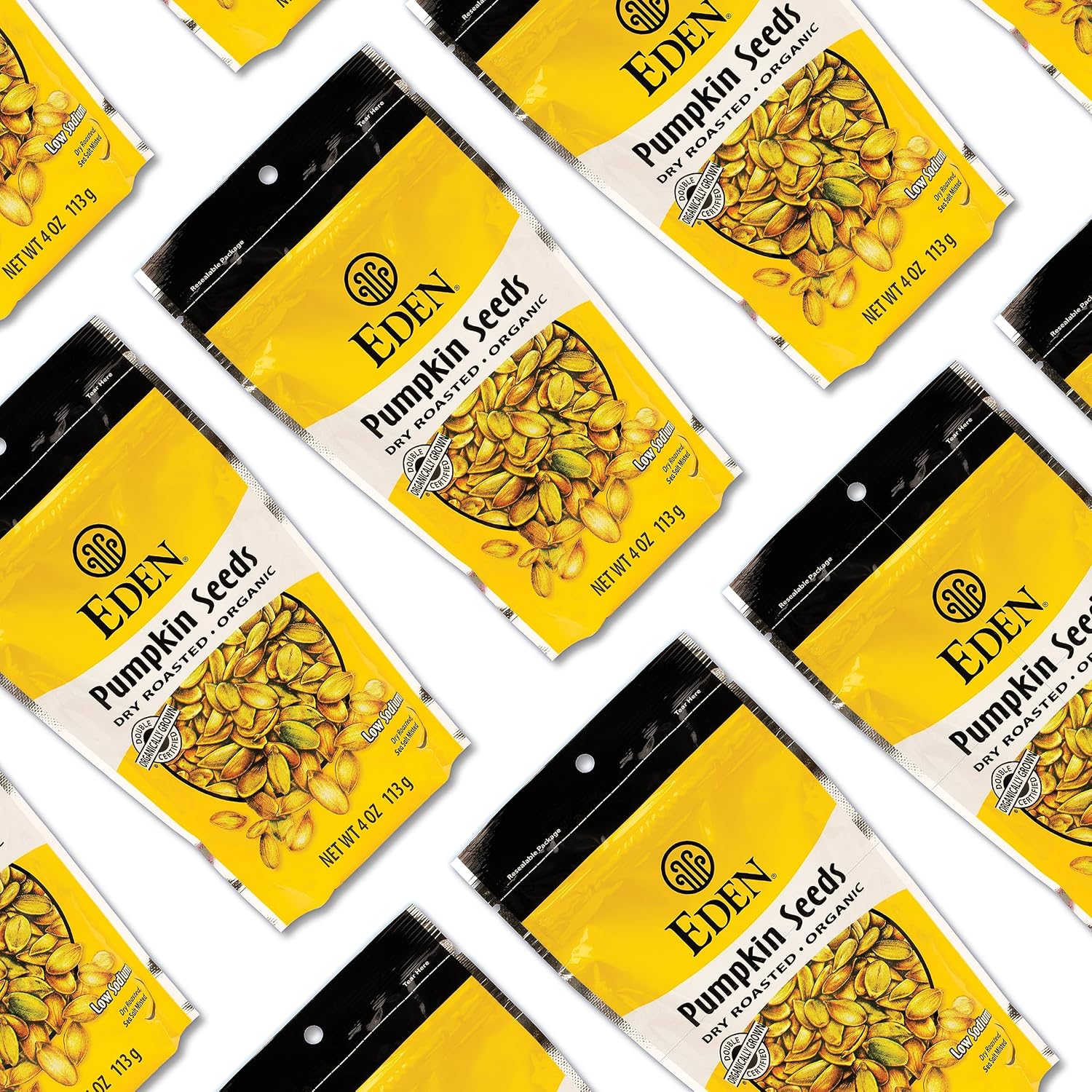 Eden Organic Pumpkin Seeds, Shelled, Dry Roasted and Lightly Sea Salted, to Eat, 4 oz (6-Pack)