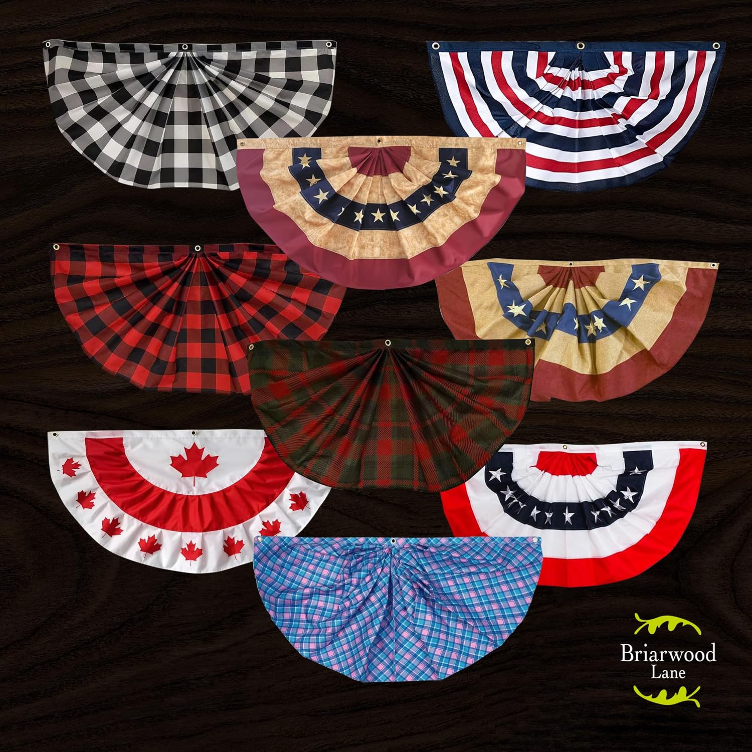 Briarwood Lane 4th of July Bunting 48" X 24 Tea Stained Patriotic For 4th of July Bunting