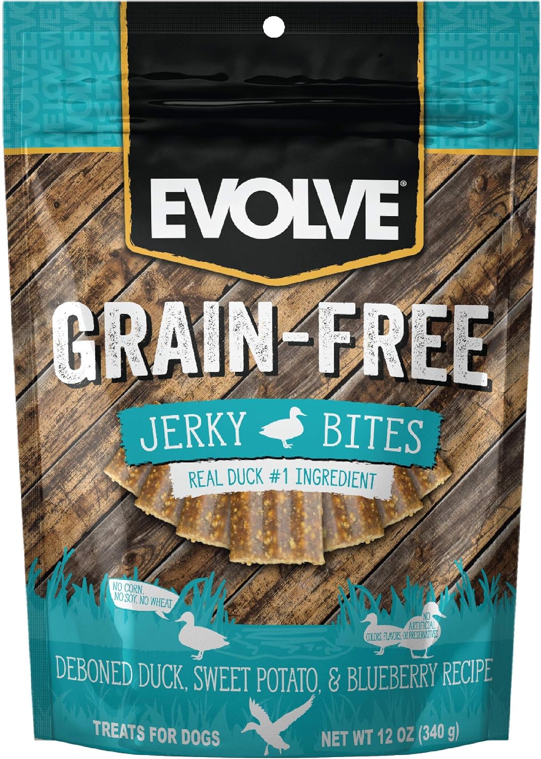Evolve Grain Free Salmon and Sweet Potato Jerky Bites Dog Treats