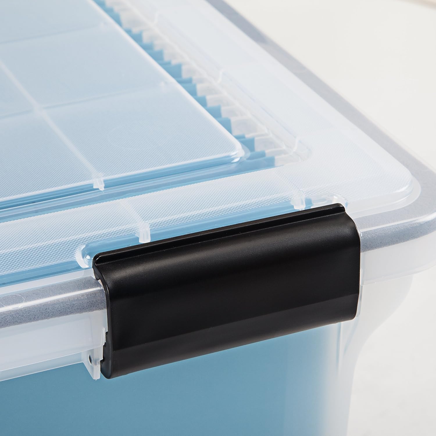 IRIS USA 5-Pack 44 Qt. Letter File Box with Hinged Lid, Clear | Protect important documents, letter and legal files with secure storage for home offices, moving, and long-term organization