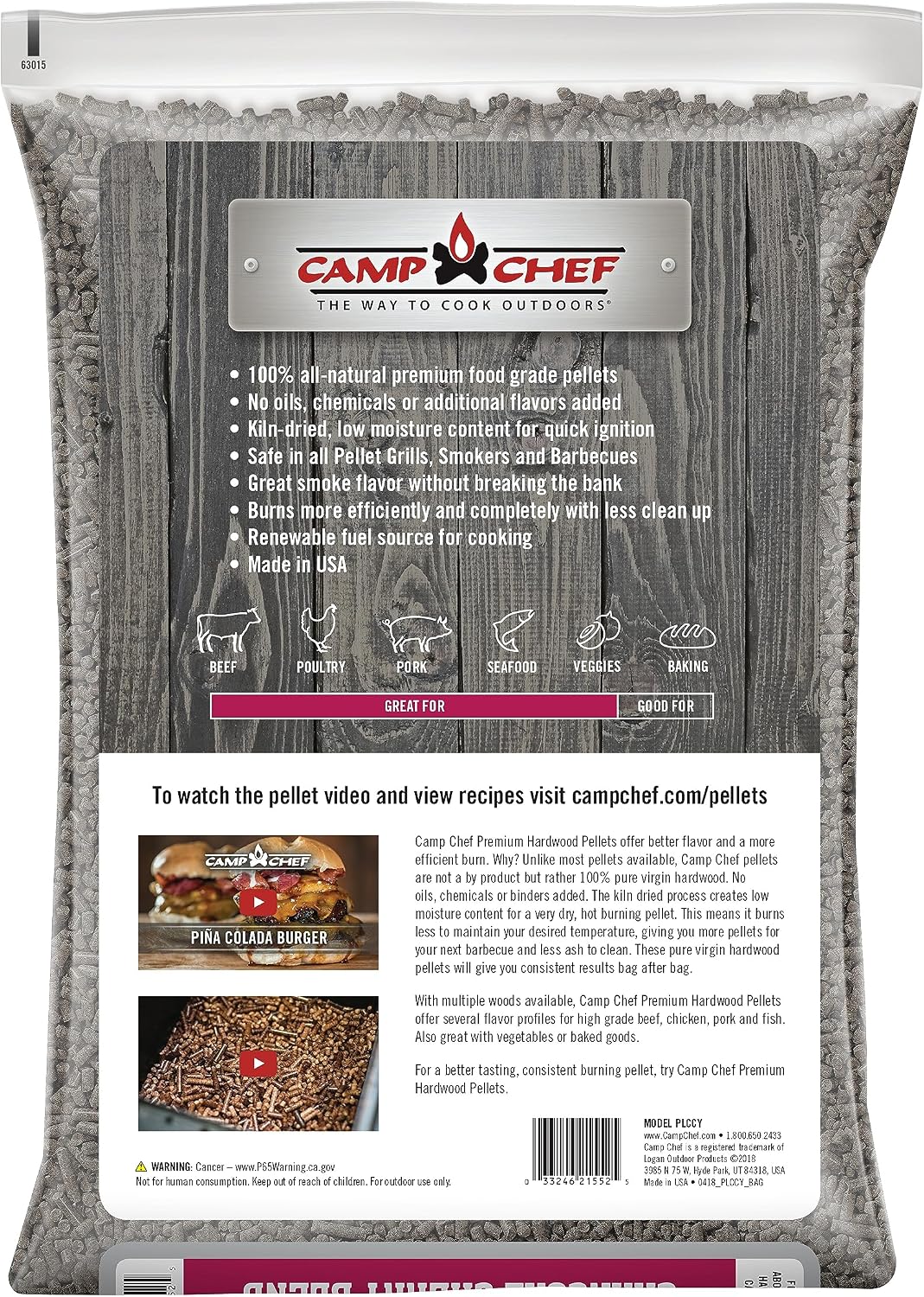 Camp Chef Orchard Apple BBQ Pellets, Hardwood Pellets for Grill, Smoke, Bake, Roast, Braise and BBQ, 20 lb. Bag