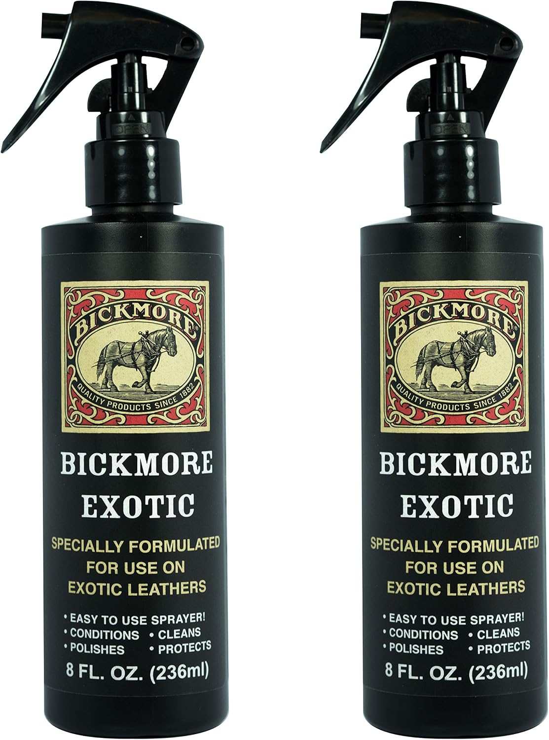 Bickmore Exotic Leather Cleaner & Conditioner for Exotic Skins and Leathers | One step preserves material and natural sheen on alligator, ostrich, lizard and stingray hides.