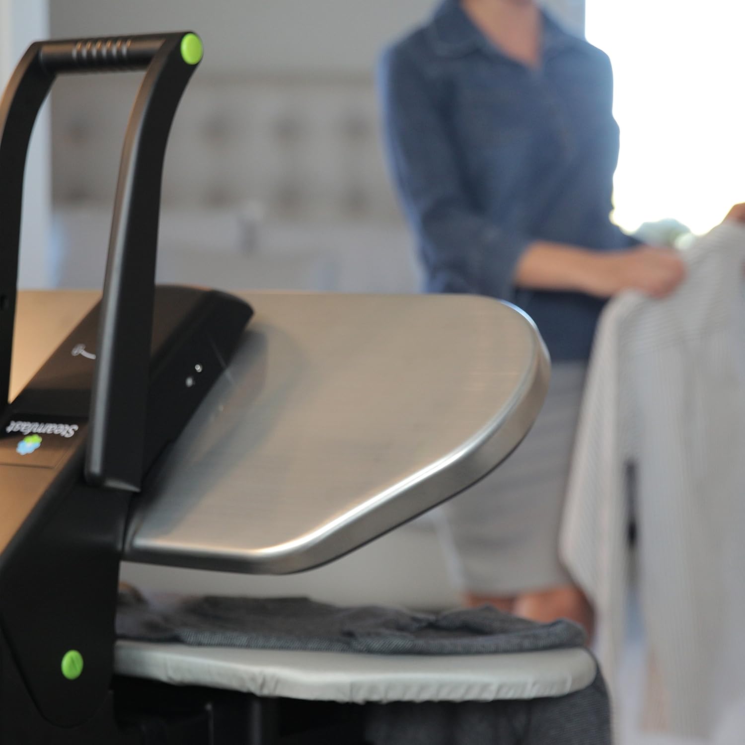 Steamfast SF-680 Digital Steam Press with Multiple Fabric Settings and Steam Burst Function, Stainless/Black | Digital Steam Press, 5 Fabric Settings
