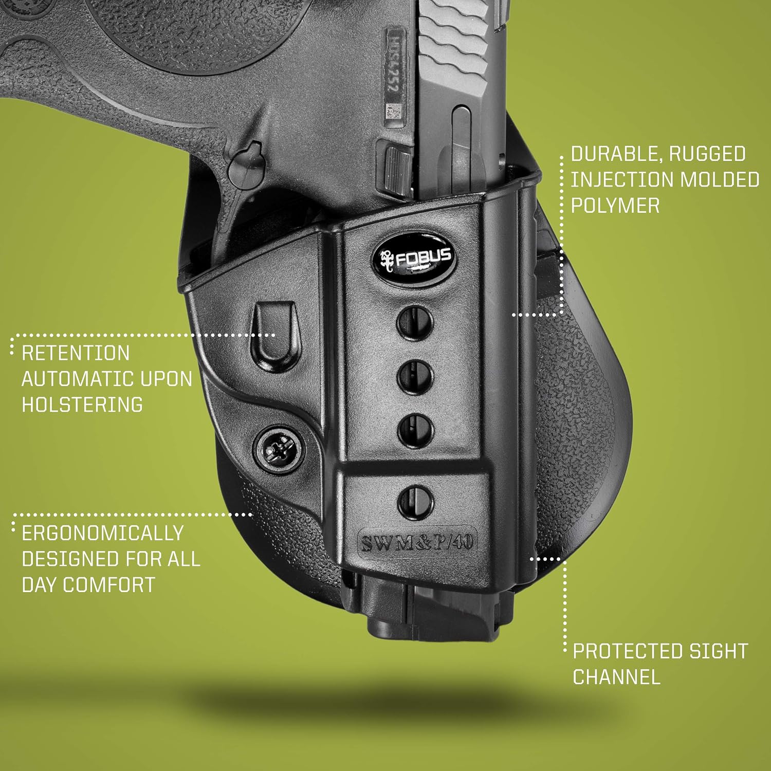 Fobus SWMP Concealed Carry OWB Paddle Holster for S&W M&P, M&P 2.0, SD9 VE, SD40 VE, CZ P-06, and Diamondback DB FS Nine