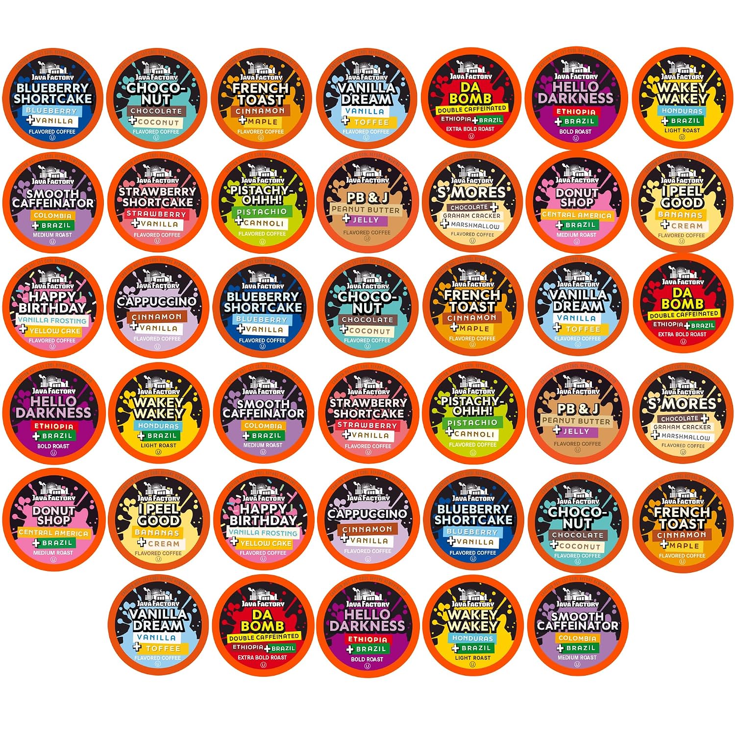 Java Factory Coffee Pods Compatible with K Cup Brewers Including 2.0, Assorted Variety Pack, 80 Count