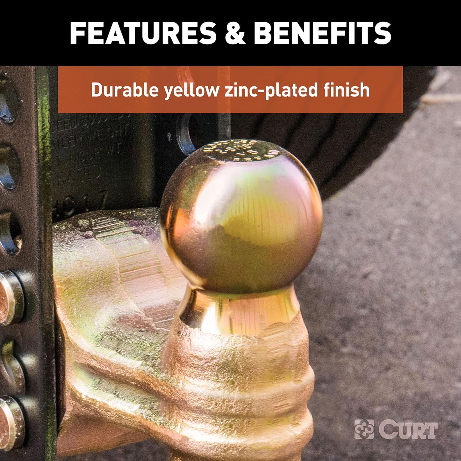CURT 45900 Adjustable Dual-Ball Channel Mount, 2" Shank, 6" Drop | 2" Ball Rated 10, 000 lb, 2-5/16" Ball Rated 14, 000 lb, 5-1/4" Rise