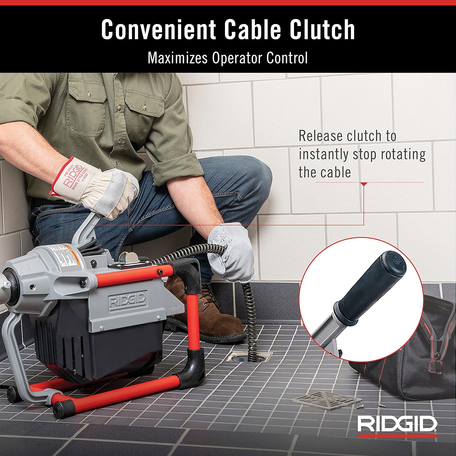 RIDGID 66497 K-60SP-SE Sectional Machine, Sectional Sewer Machine with A-61 Auger Tool Kit and A-62 Drain Cable Kit, Drain Cleaner Machine