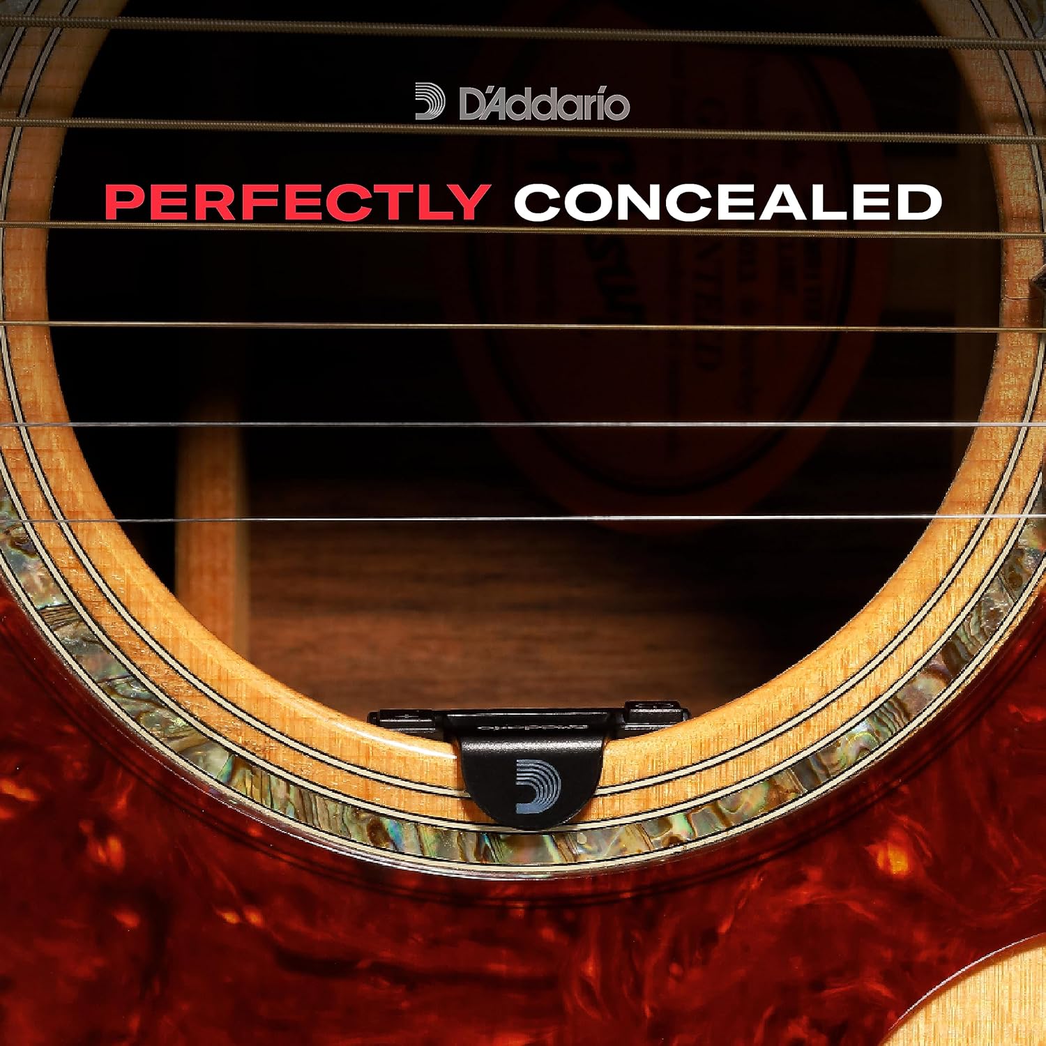 D'Addario NS Micro Soundhole Tuner, Discreet Chromatic Acoustic Guitar | Chromatic tuner that mounts inside your acoustic guitar's soundhole