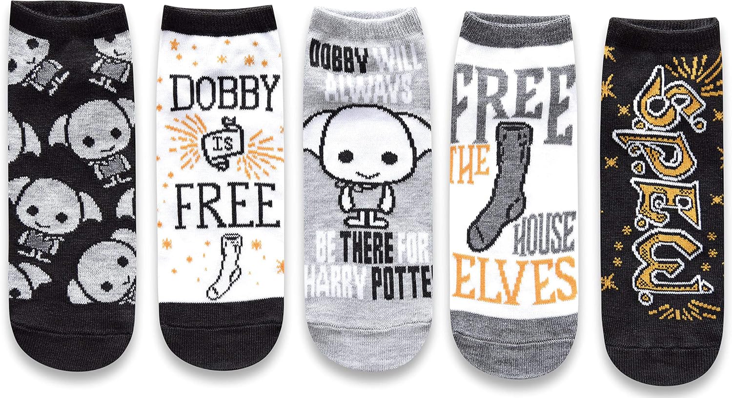 Harry Potter Women's Dobby 5 Pack Ankle Socks