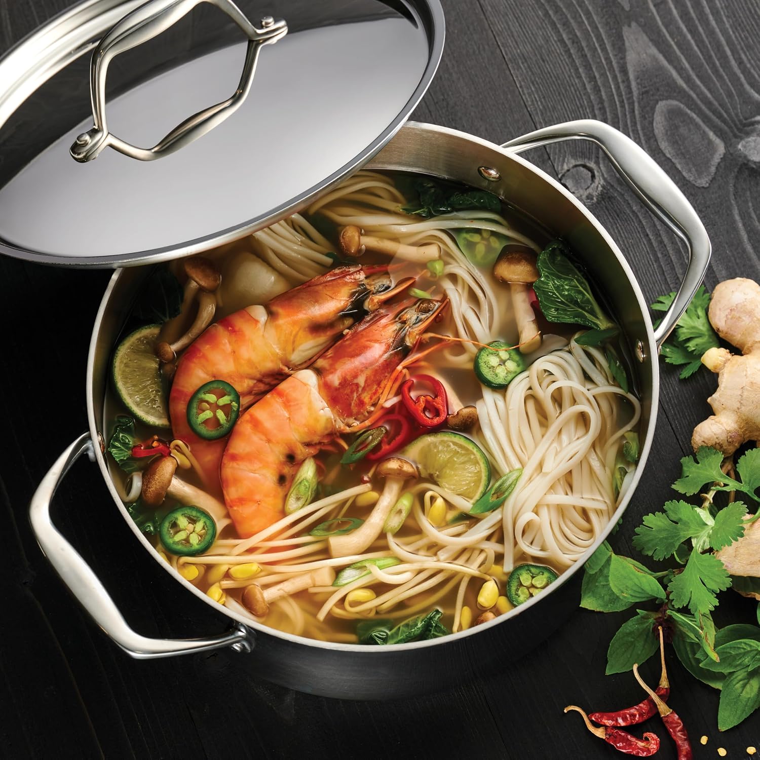 Tramontina Signature Tri-Ply Clad Stainless Steel 8-Pc Pots and Pans Set | Cookware Kitchen Set, Induction-Ready, Dishwasher-Safe, NSF-Certified, Made in Brazil