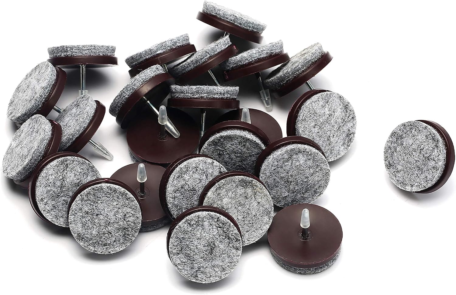Furniture Felt Pads Nail-on Heavy Duty Felt Pad Chair Sliders Round Chair Leg Floor Protectors 1" Furniture Leg Protector 24 Pack