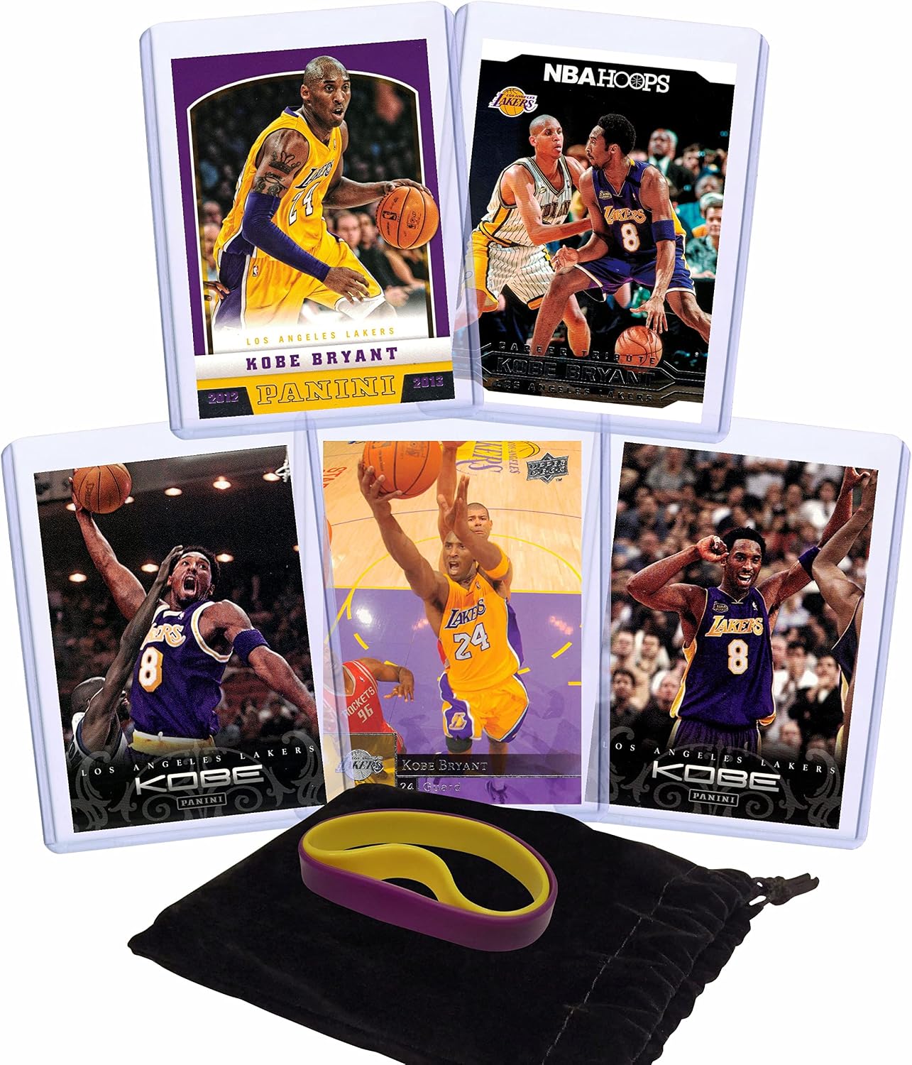 Kobe Bryant (5) Assorted Basketball Cards Bundle - Los Angeles Lakers Trading Cards - MVP # 24