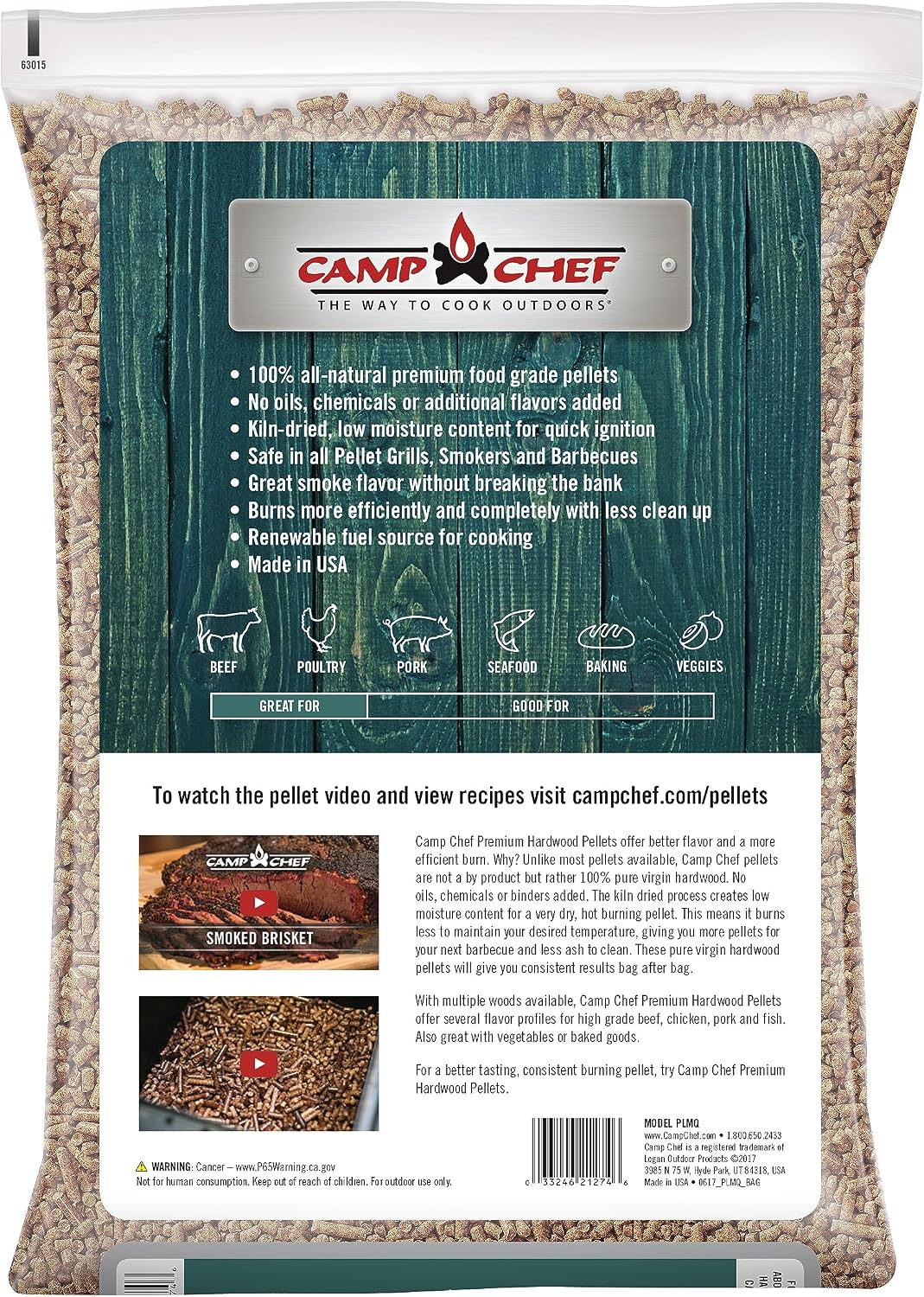 Camp Chef Orchard Apple BBQ Pellets, Hardwood Pellets for Grill, Smoke, Bake, Roast, Braise and BBQ, 20 lb. Bag