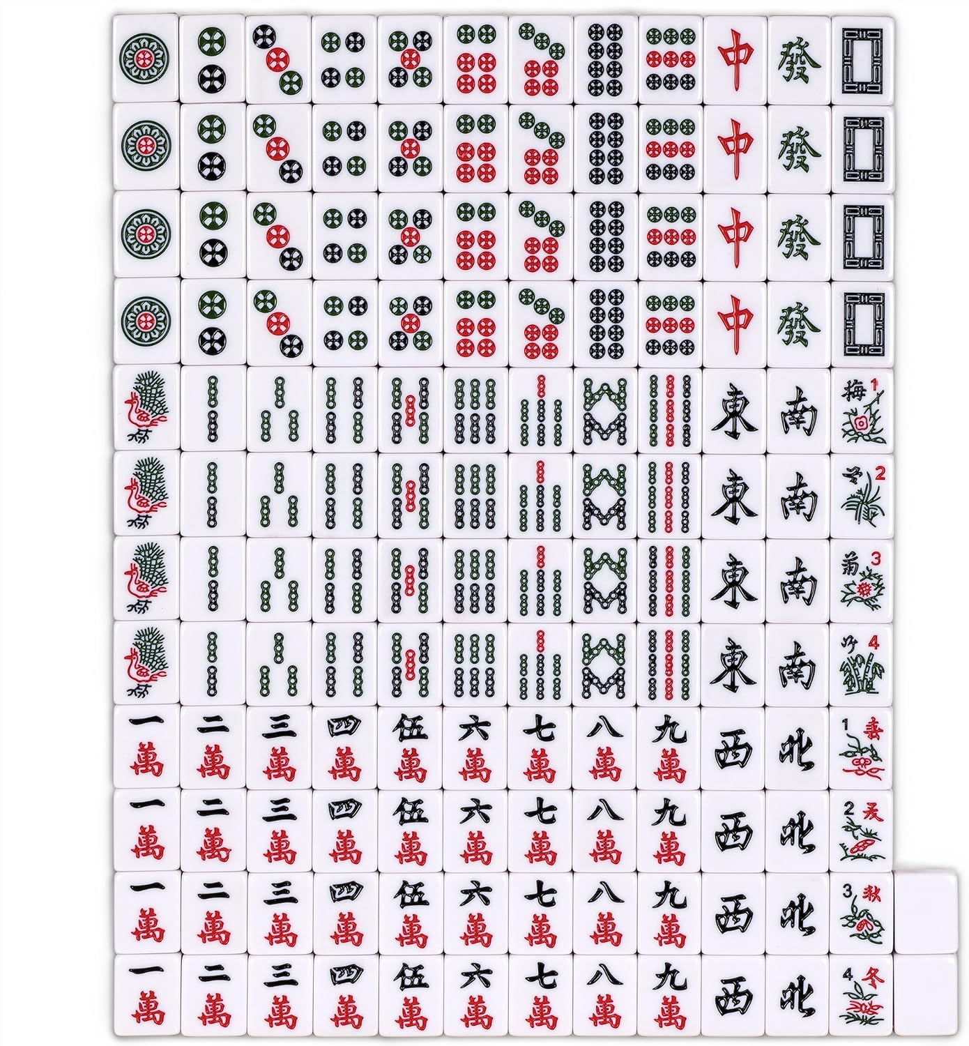 Yellow Mountain Imports Chinese Mahjong Set – Rouge Heritage – 146 Medium Tiles, Professional Set for Chinese-Style Play [中式麻將 專業套裝]