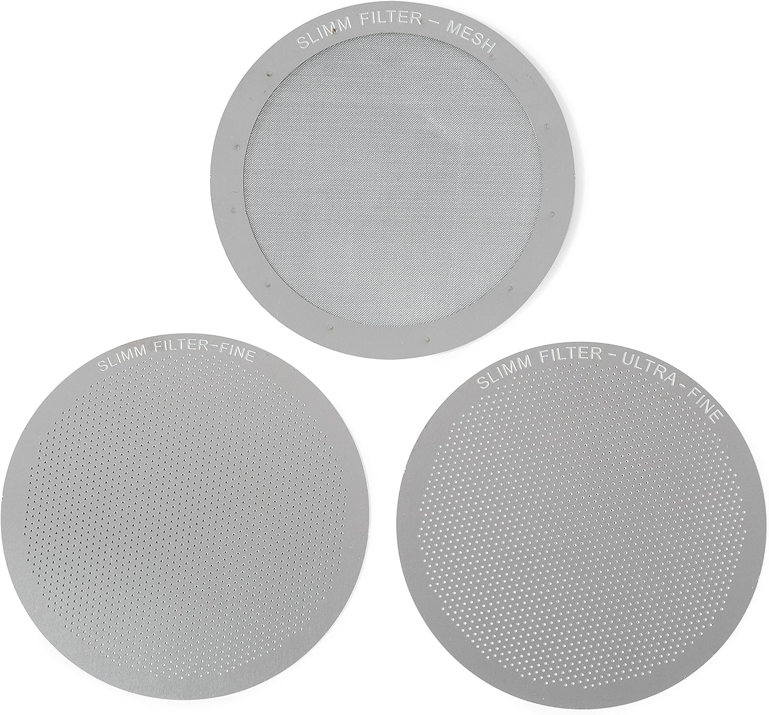 Stainless Steel Filter for AeroPress, 3 Reusable Metal Discs | Mesh, fine and ultra-fine discs. Tune body and clarity per brew. No paper waste. Reusable for years.