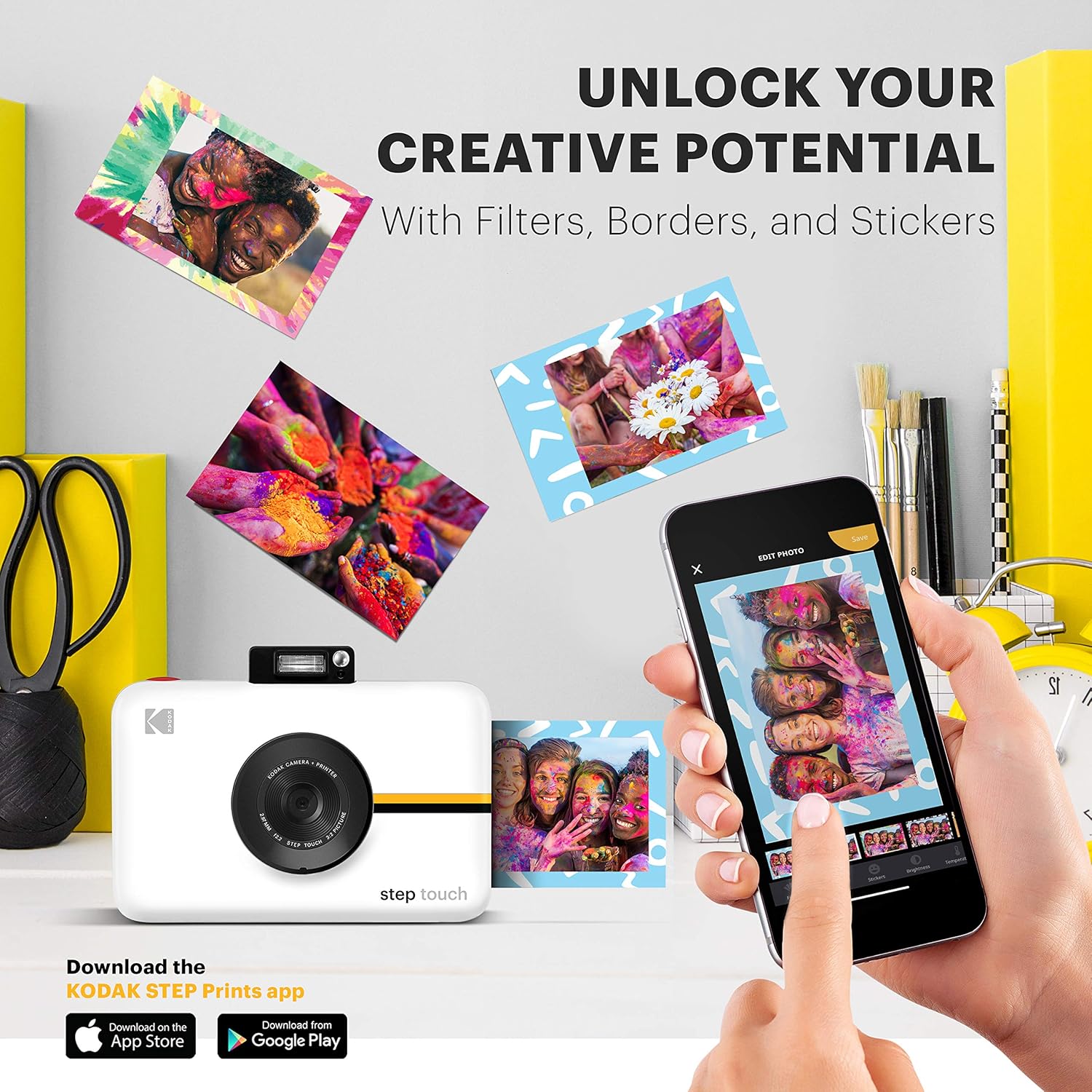 Kodak Step Touch | 13MP Digital Camera & Instant Printer with 3.5 LCD Touchscreen Display, 1080p HD Video - Editing Suite