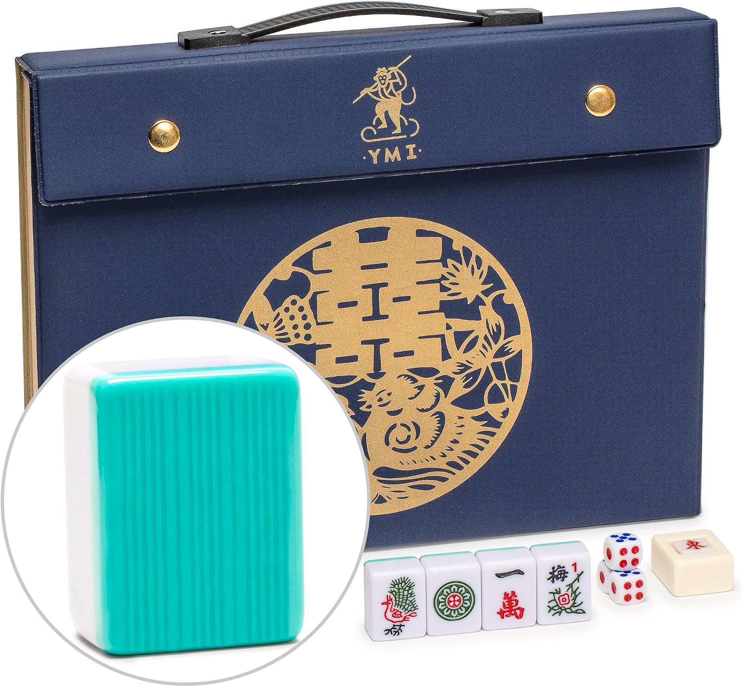 Yellow Mountain Imports Chinese Mahjong Set – Rouge Heritage – 146 Medium Tiles, Professional Set for Chinese-Style Play [中式麻將 專業套裝]