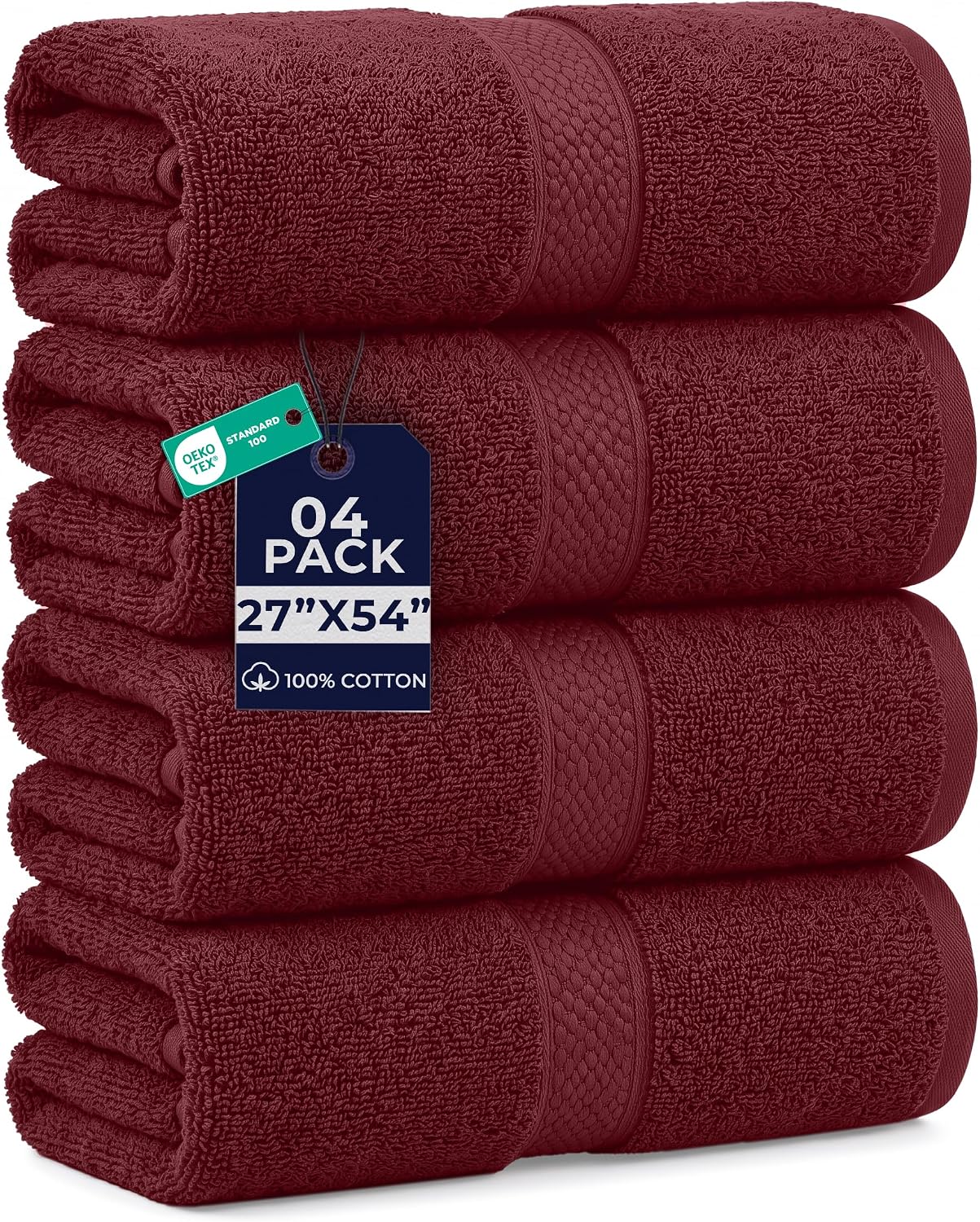DAN RIVER 24 Pack Cotton Wash Cloths Set for Showering [12x12] White